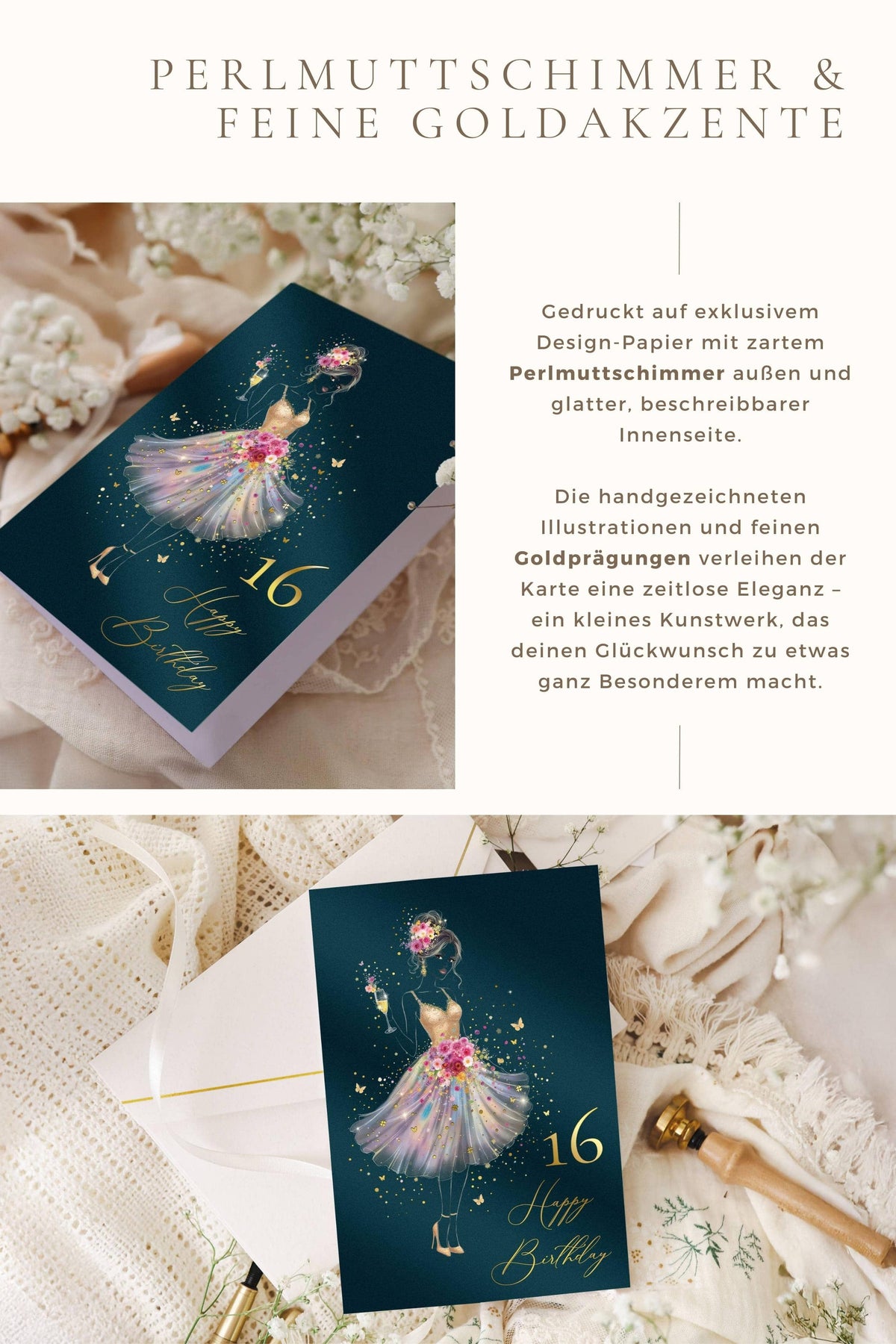 Geburtstagskarte STARDUST Lady 16
