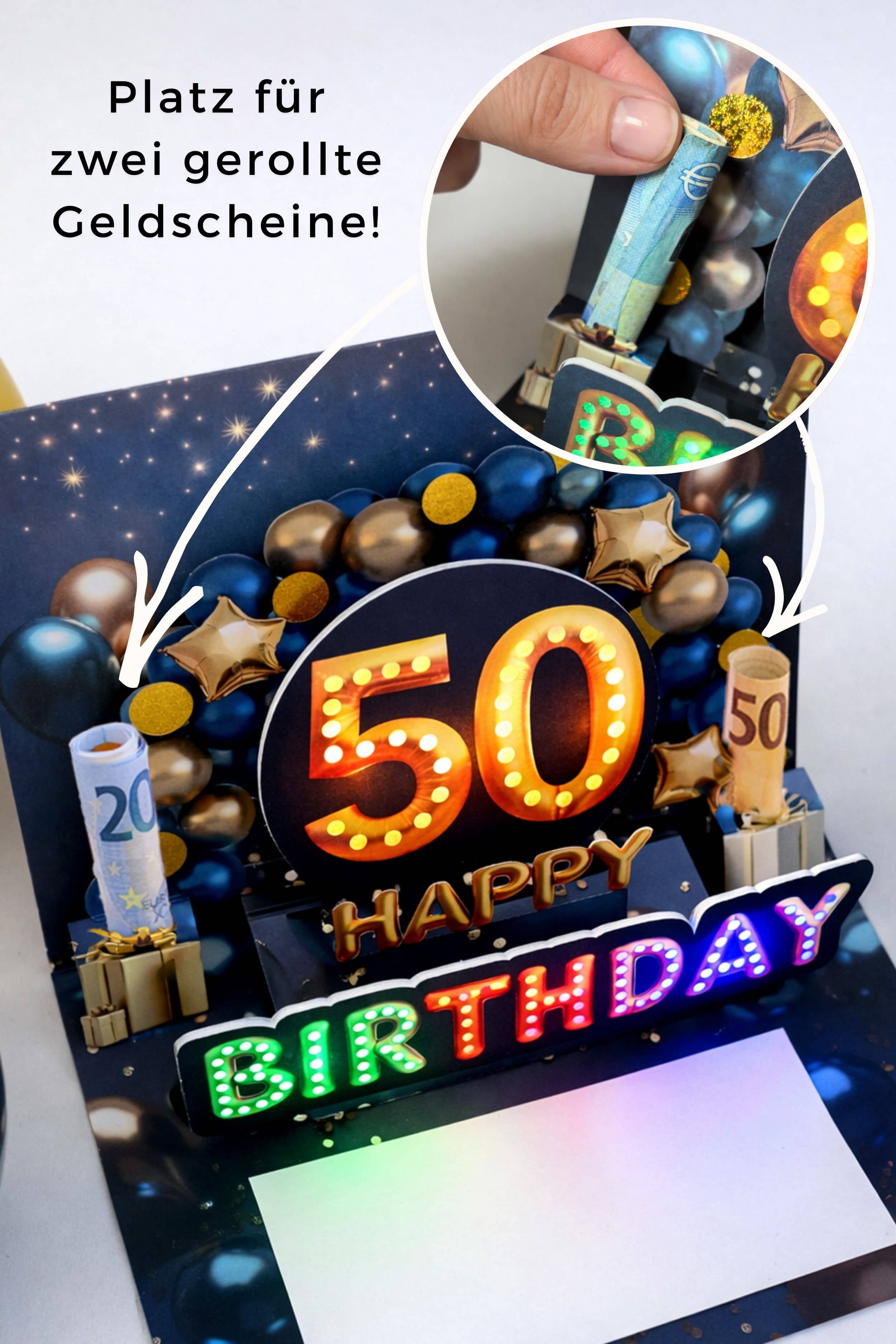 Pop up Geburtstagskarte 50 Mann