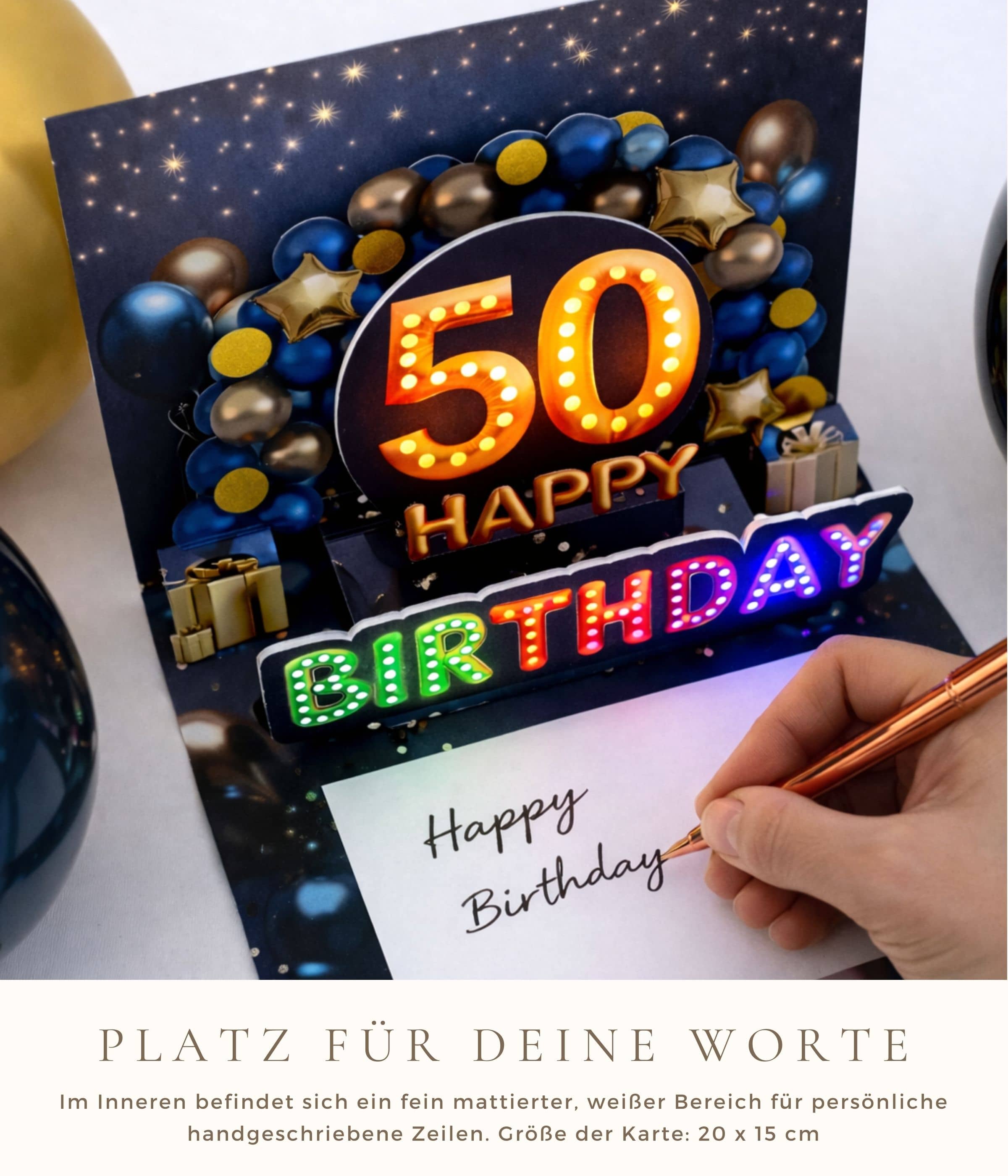 Pop up Geburtstagskarte 50 Mann
