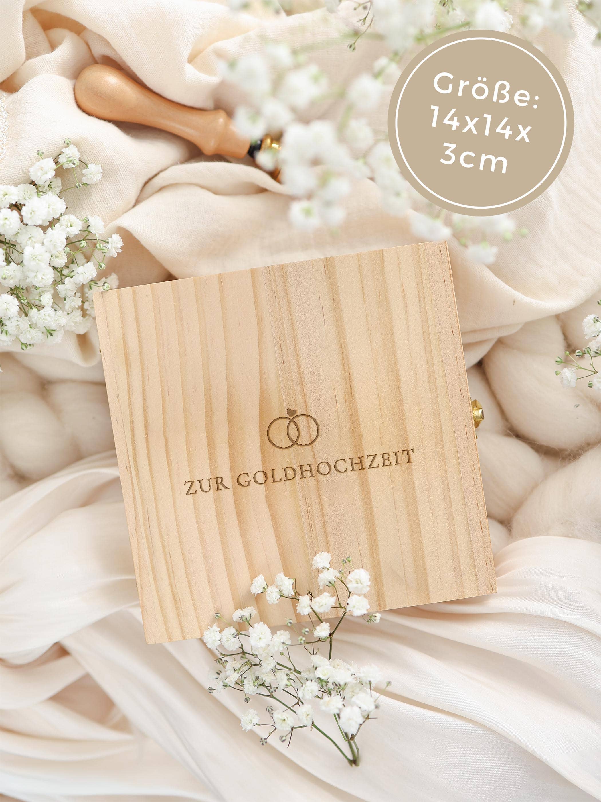 Goldene Hochzeit Geschenk Holzbox