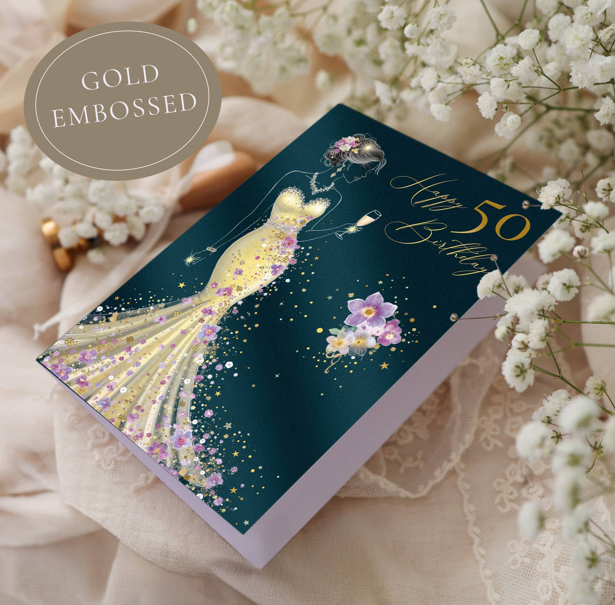 Geburtstagskarte STARDUST Lady 50