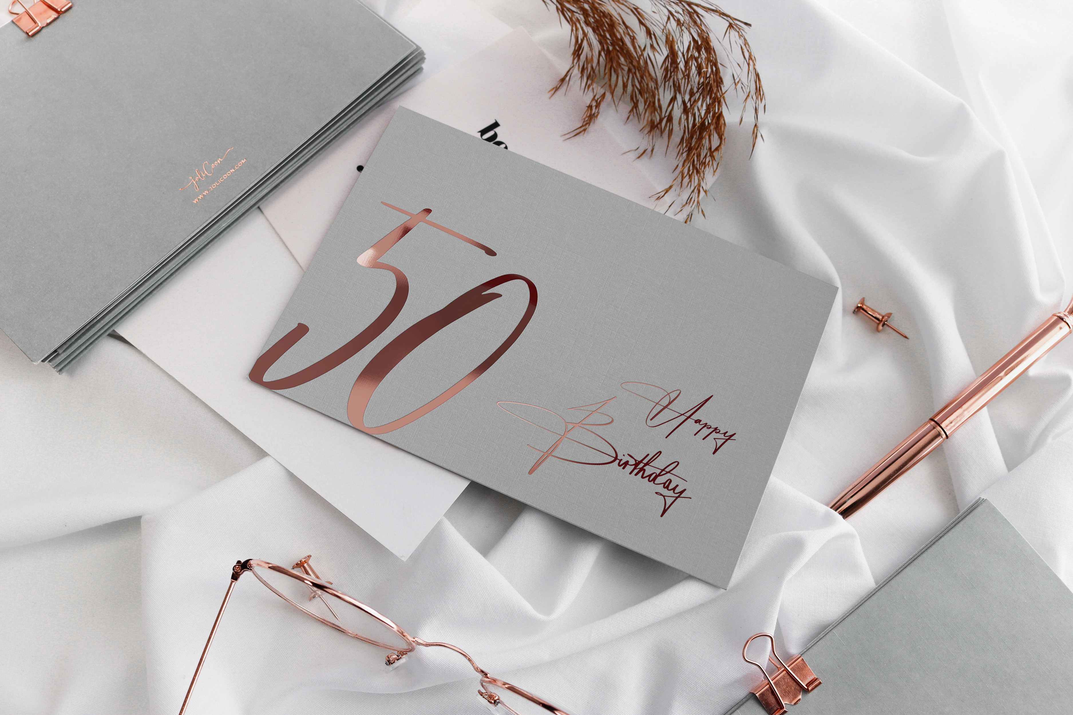 50 Happy Birthday Geburtstagskarte mit Kuvert und Siegel Geschenk JoliCoon