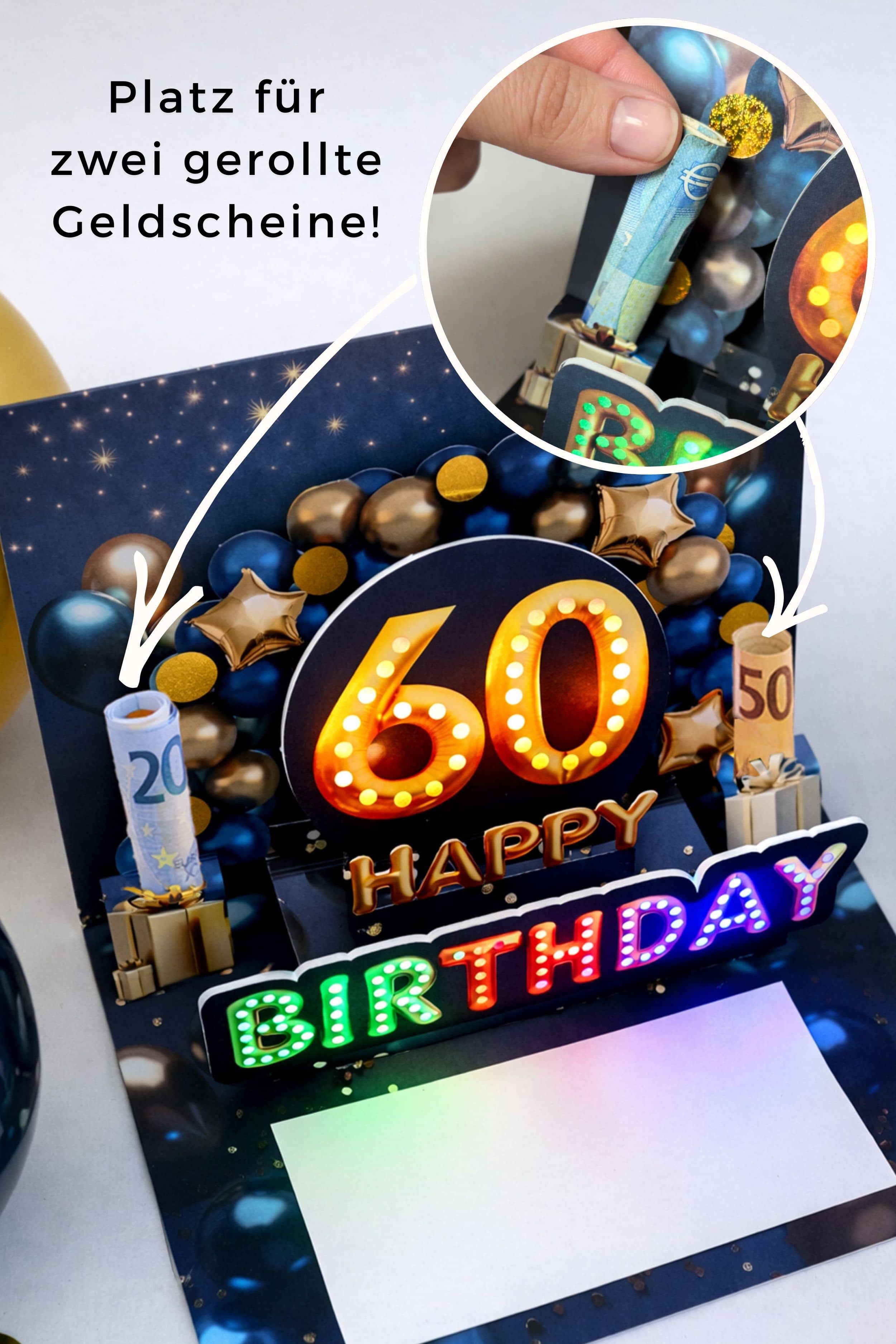 Pop up Geburtstagskarte 60 Mann