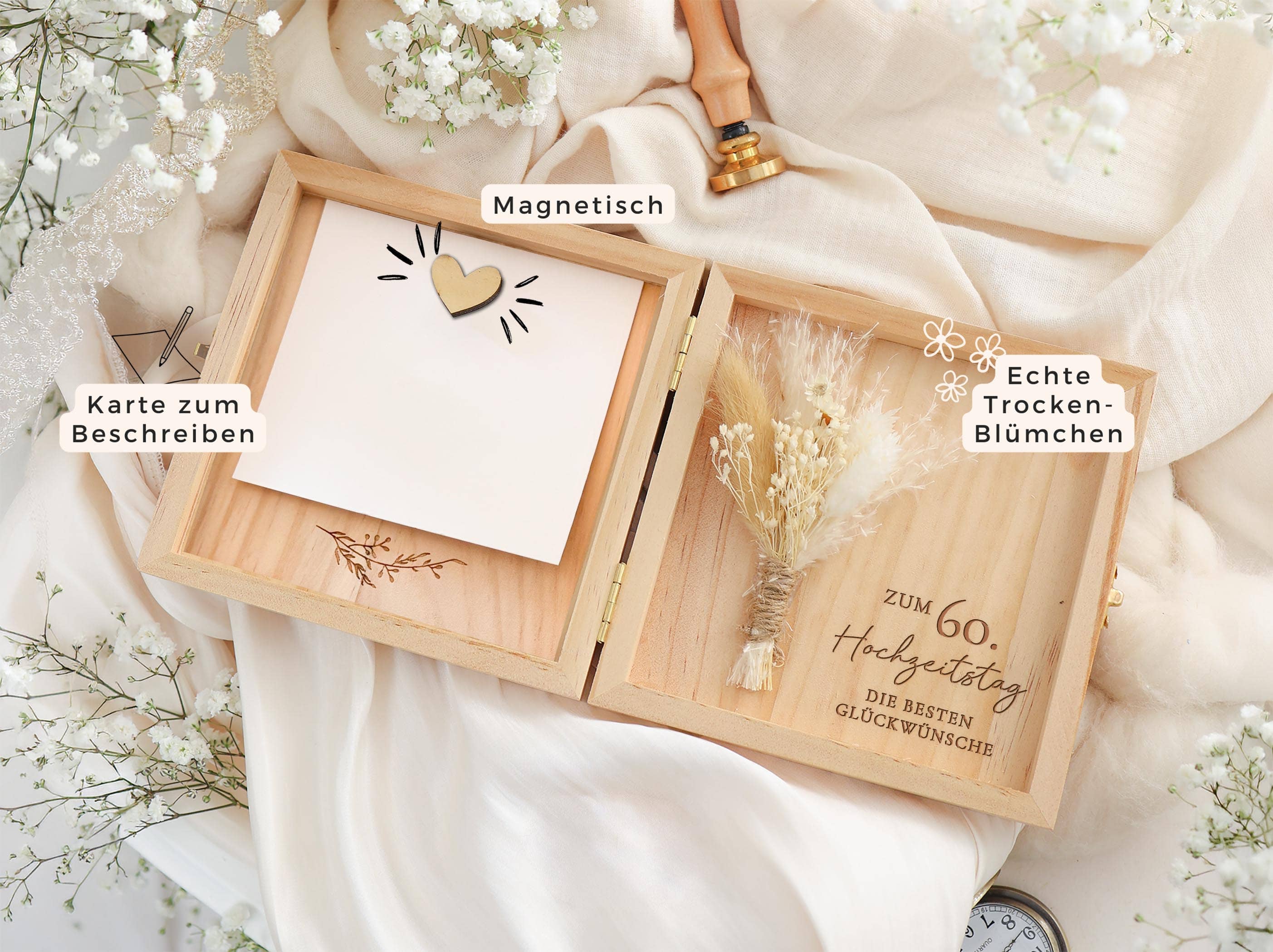 Diamantene Hochzeit Geschenk Holzbox