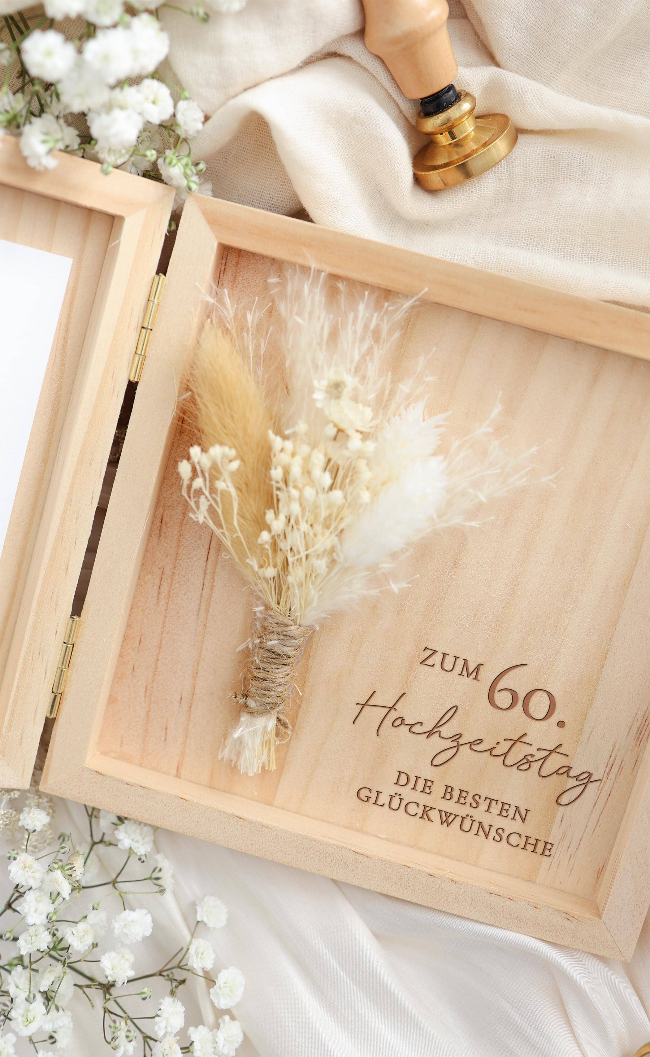 Diamantene Hochzeit Geschenk Holzbox