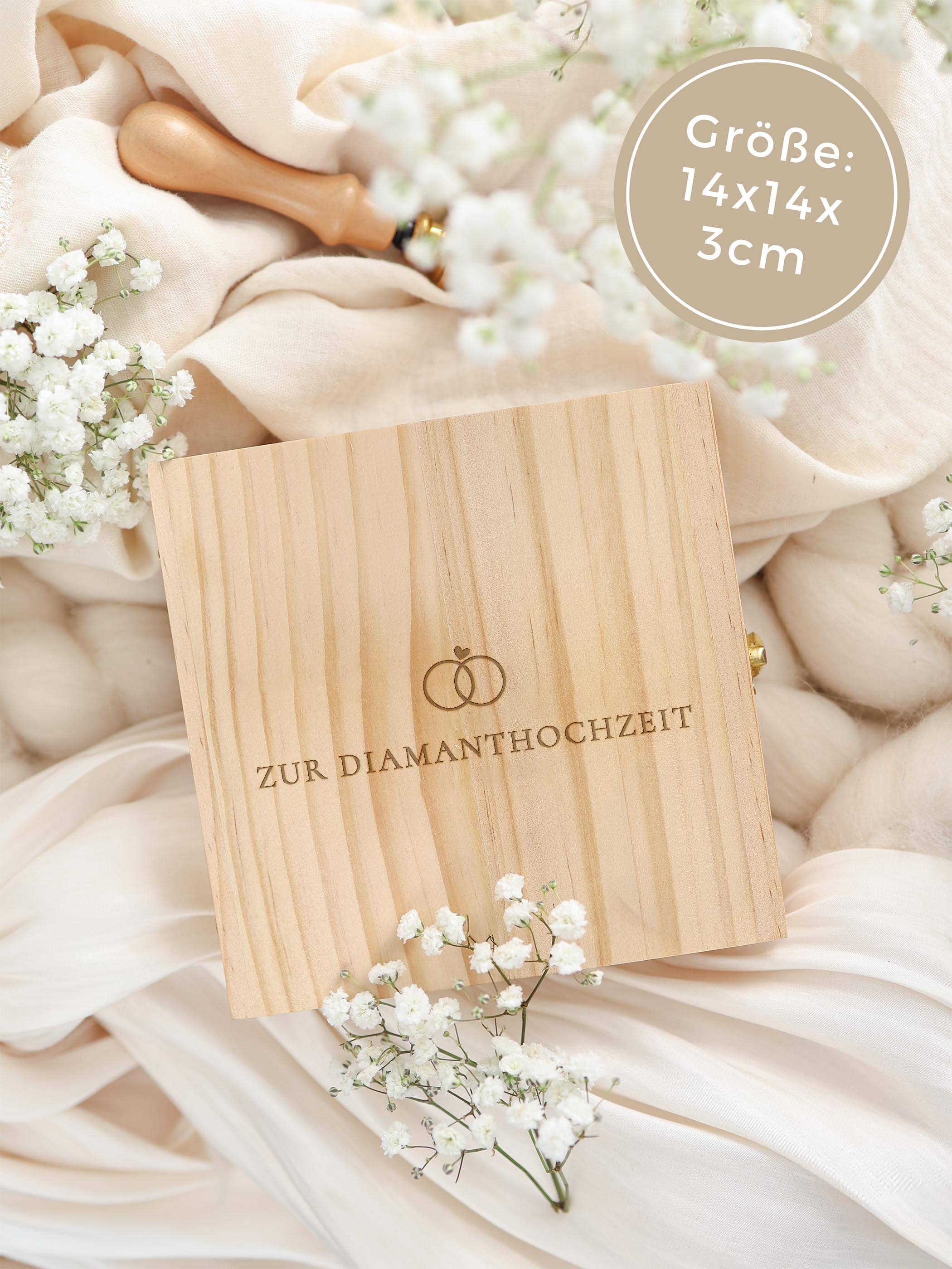 Diamantene Hochzeit Geschenk Holzbox