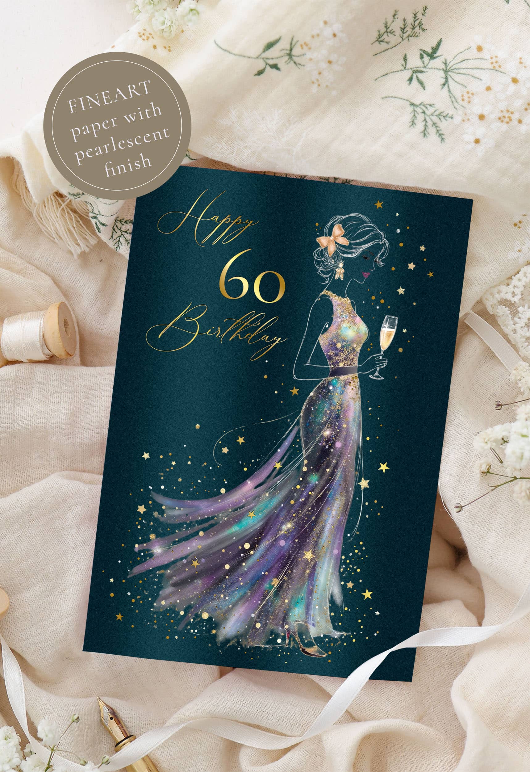 Geburtstagskarte STARDUST Lady 60