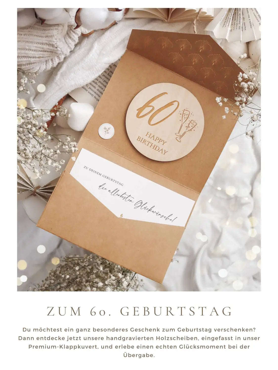 Happy Birthday 60 Holzkarte