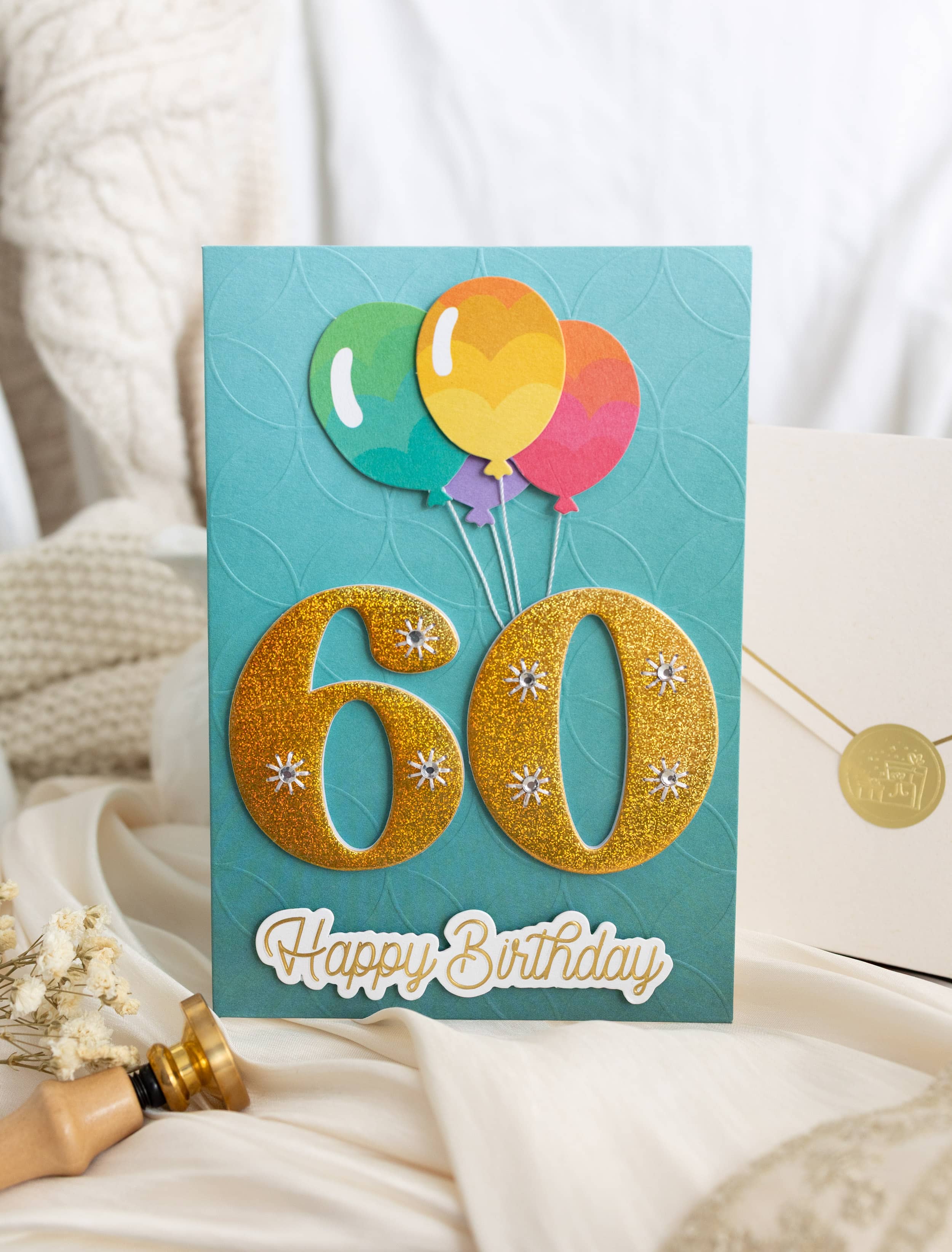 Karte Geburtstag Signature 60 mit Kuvert und Siegel JoliCoon 