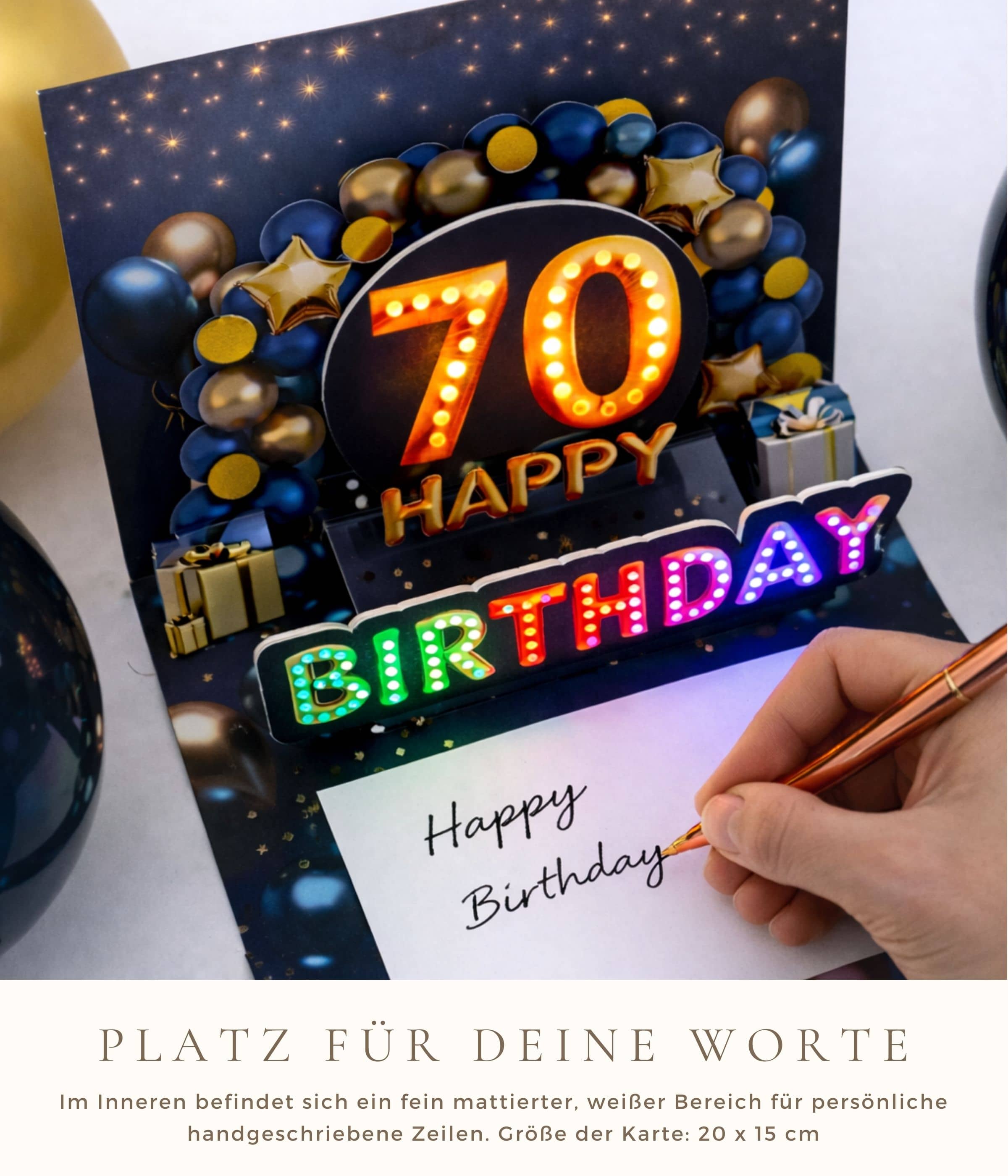 Pop up Geburtstagskarte 70 Mann