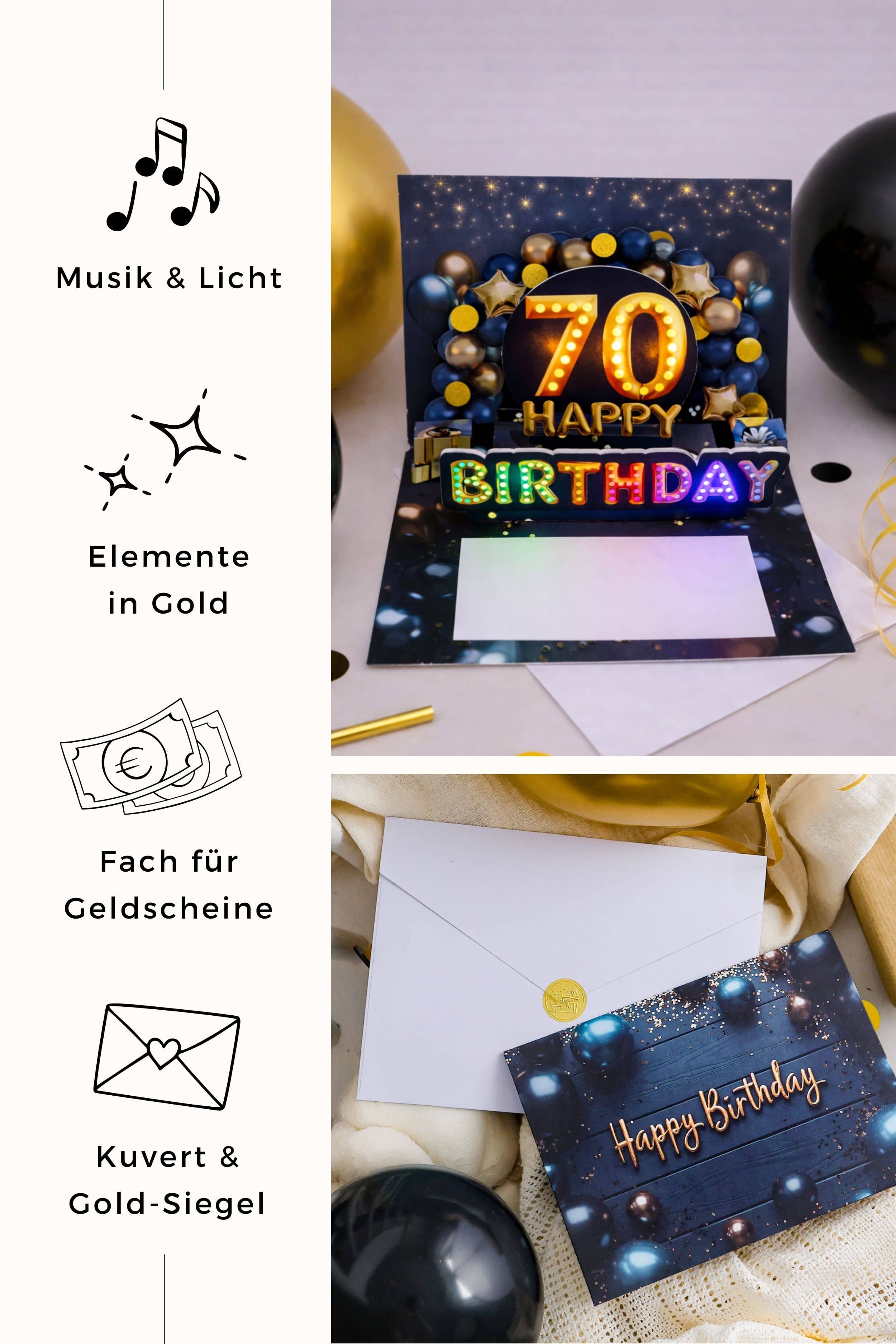 Pop up Geburtstagskarte 70 Mann