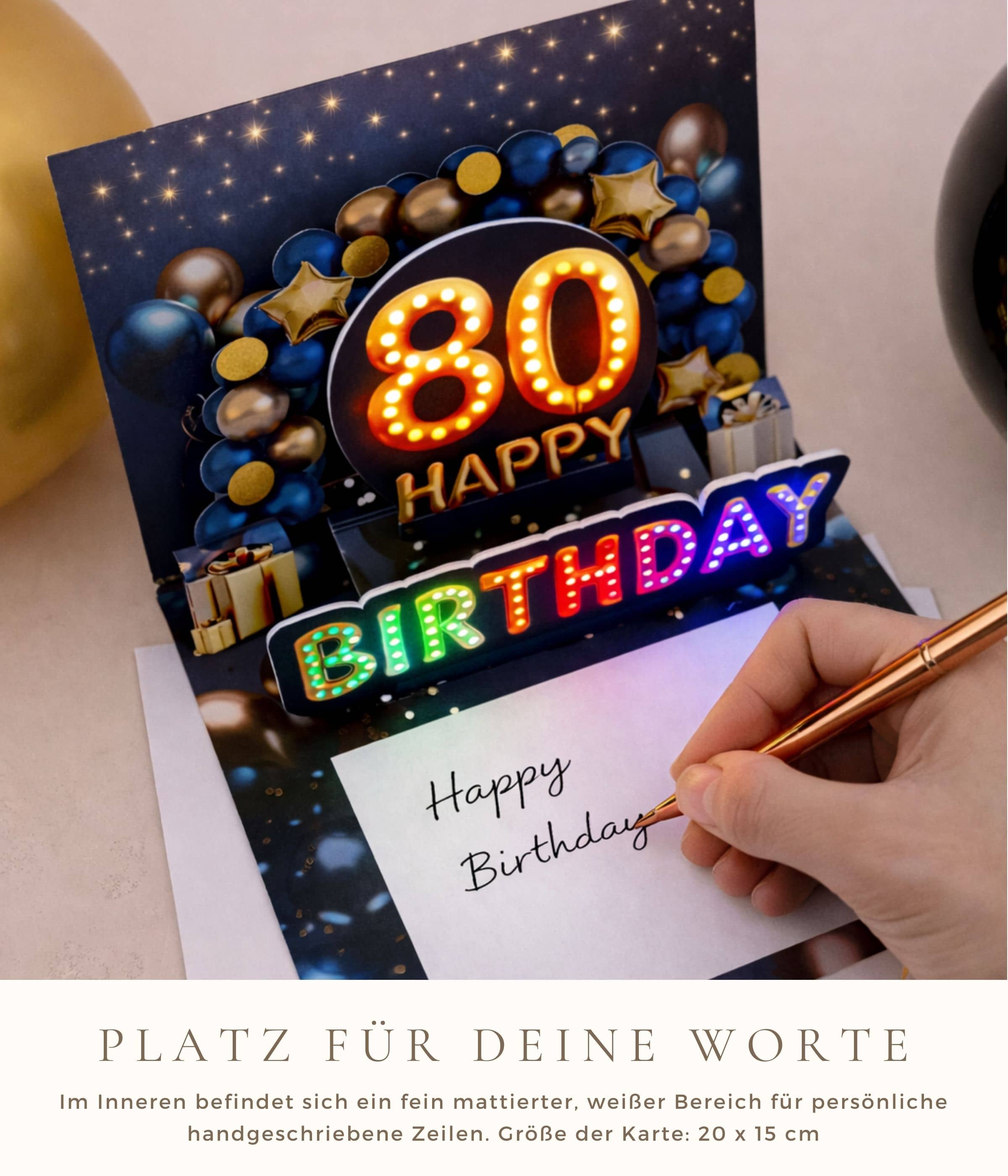 Pop up Geburtstagskarte 80 Mann