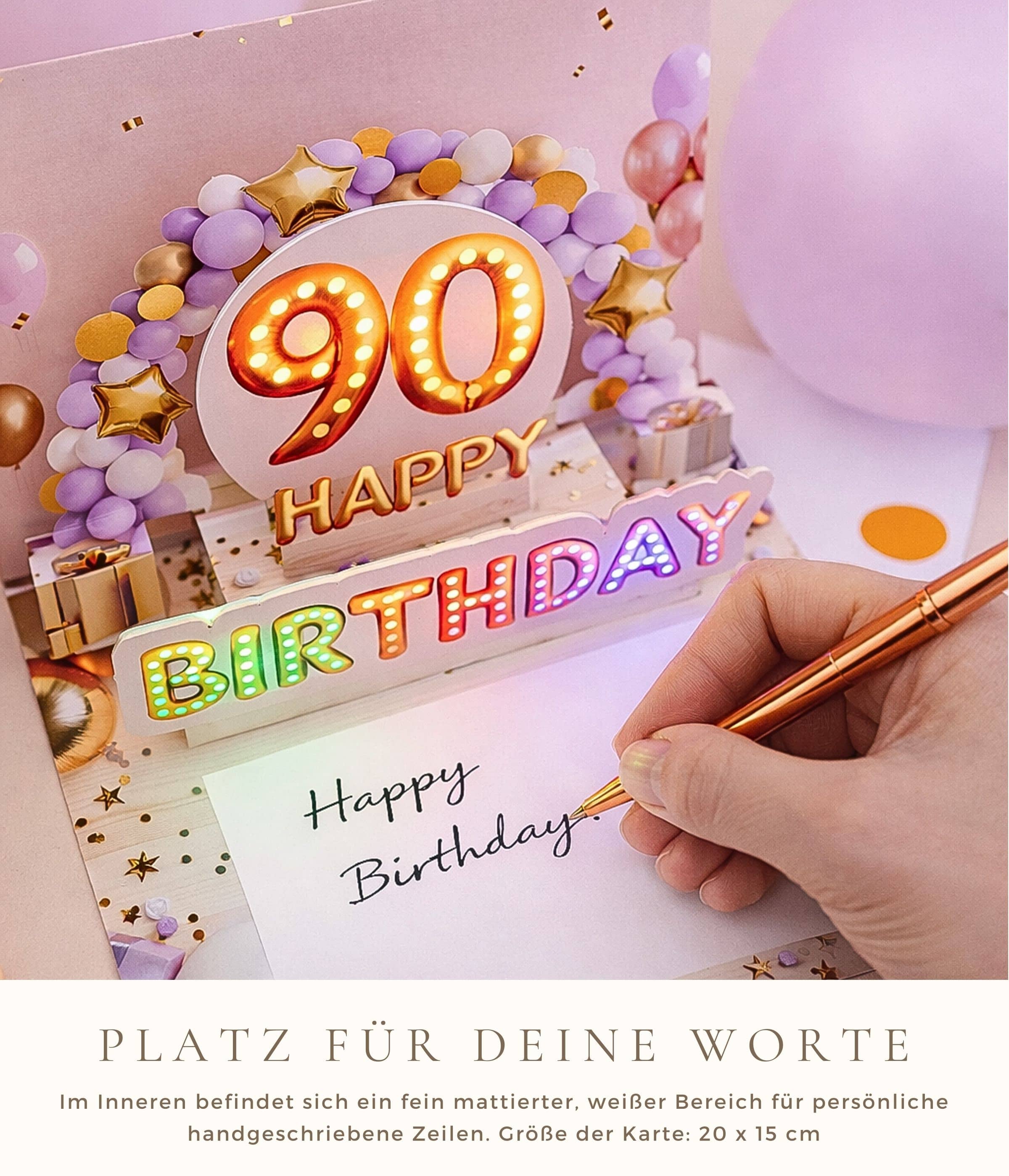 Pop up Geburtstagskarte 90 Frau