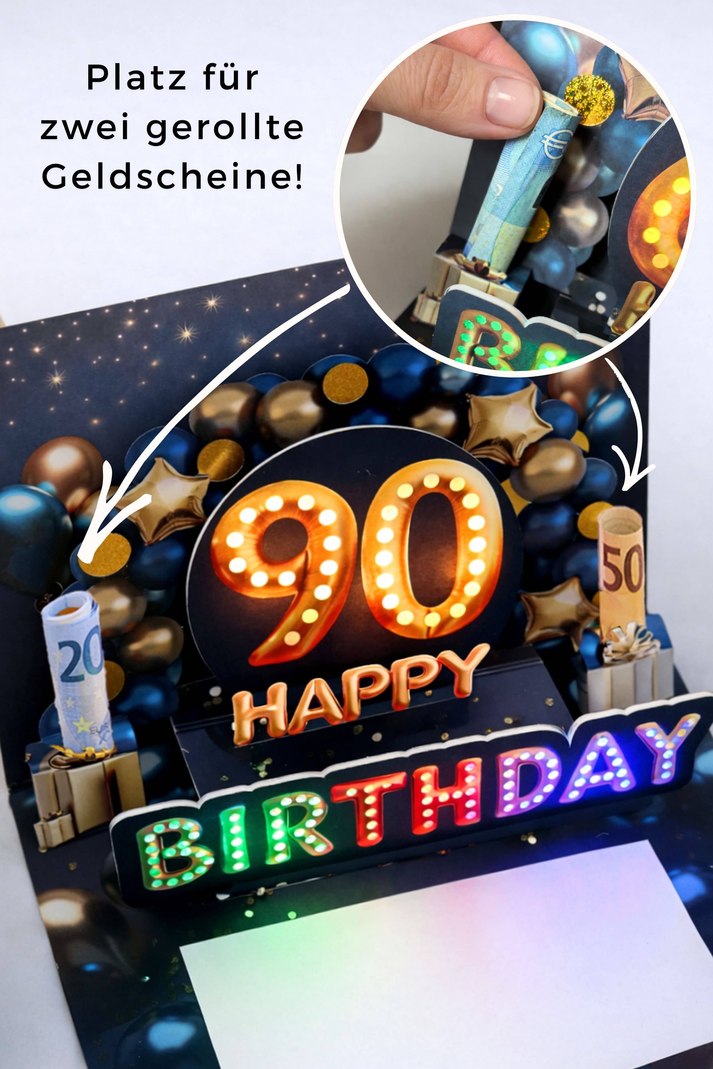 Pop up Geburtstagskarte 90 Mann