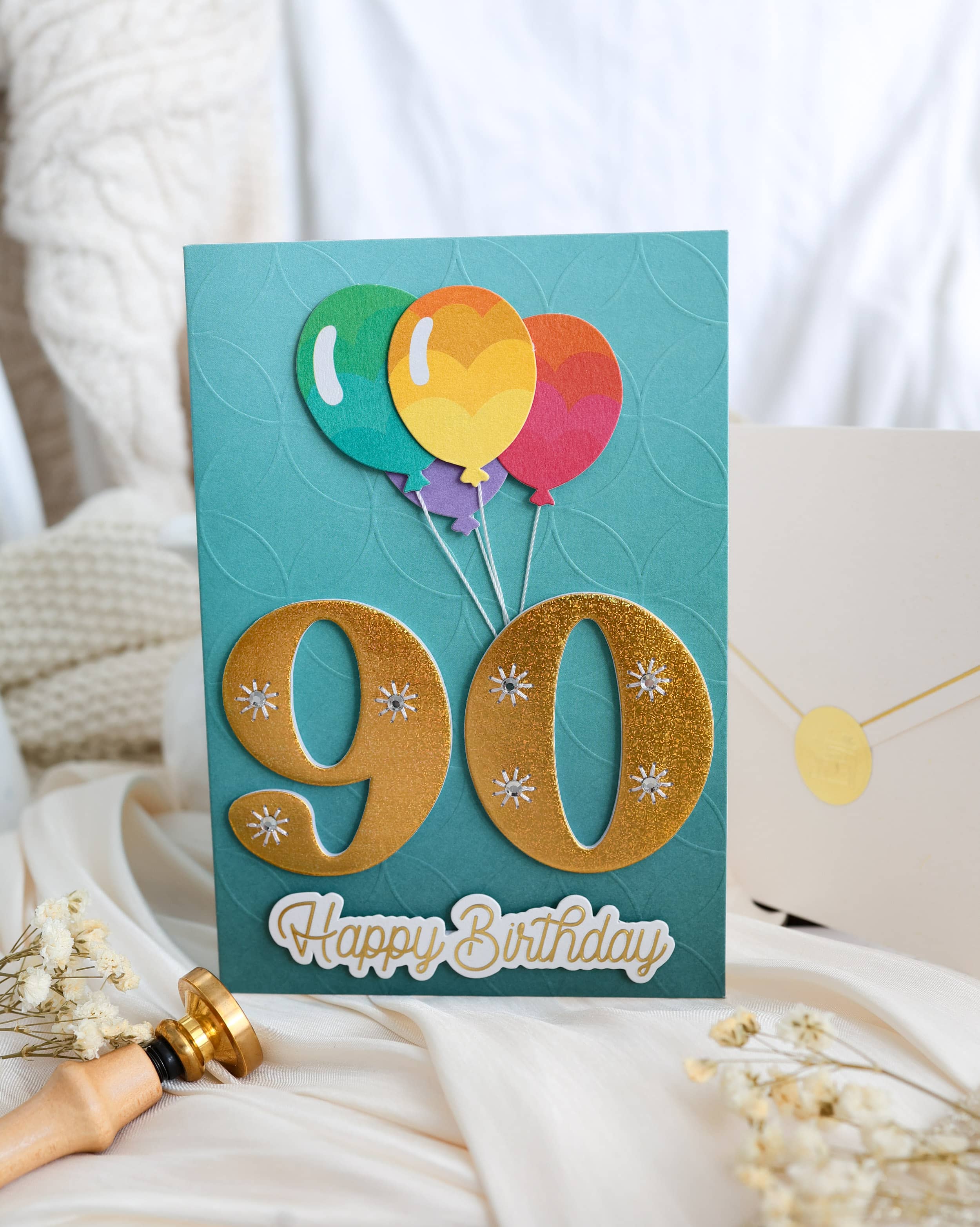 Karte Geburtstag Signature 90 mit Kuvert und Siegel JoliCoon