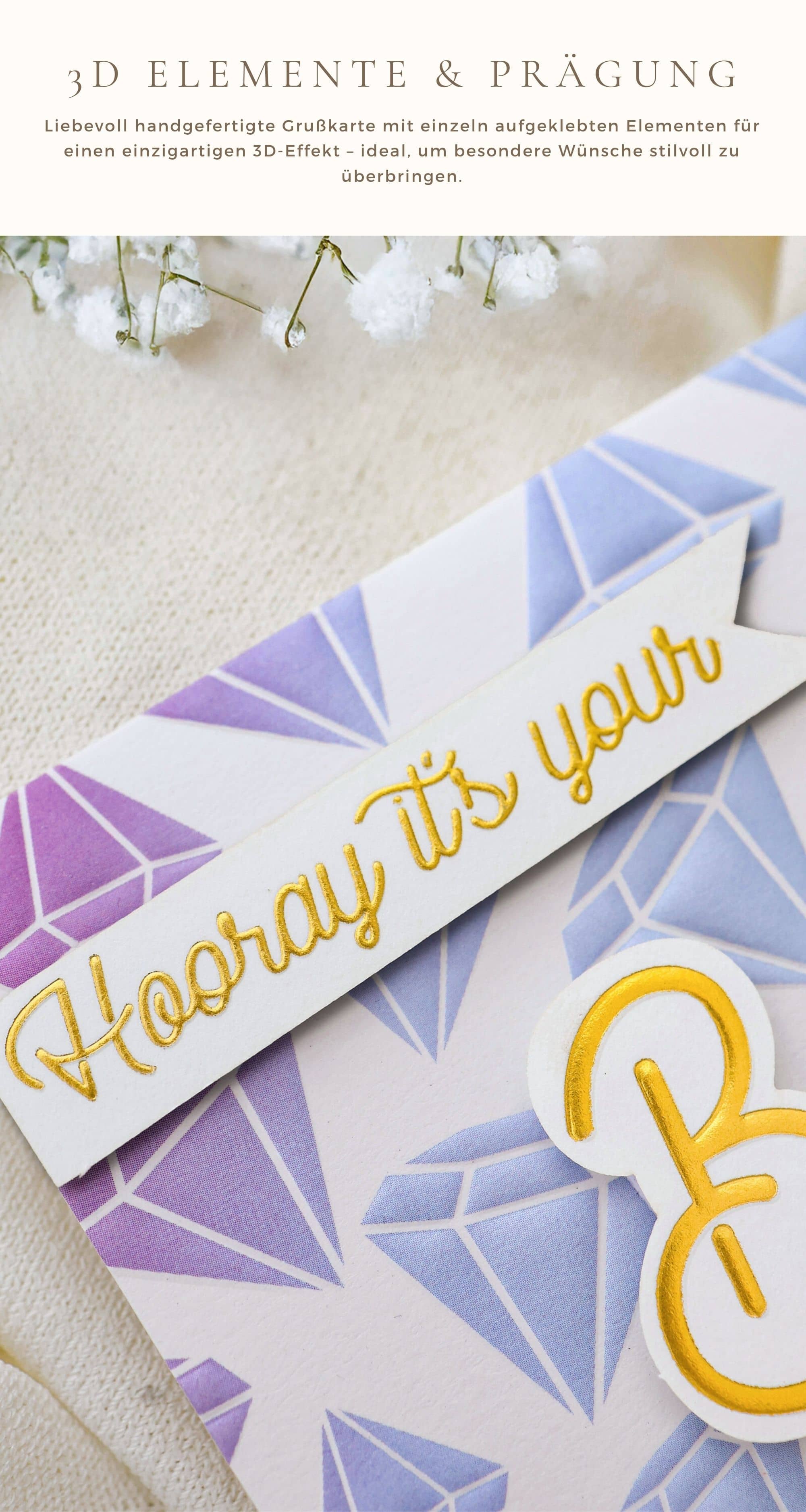 3D Geburtstagskarte SIGNATURE Hooray it's your Birthday