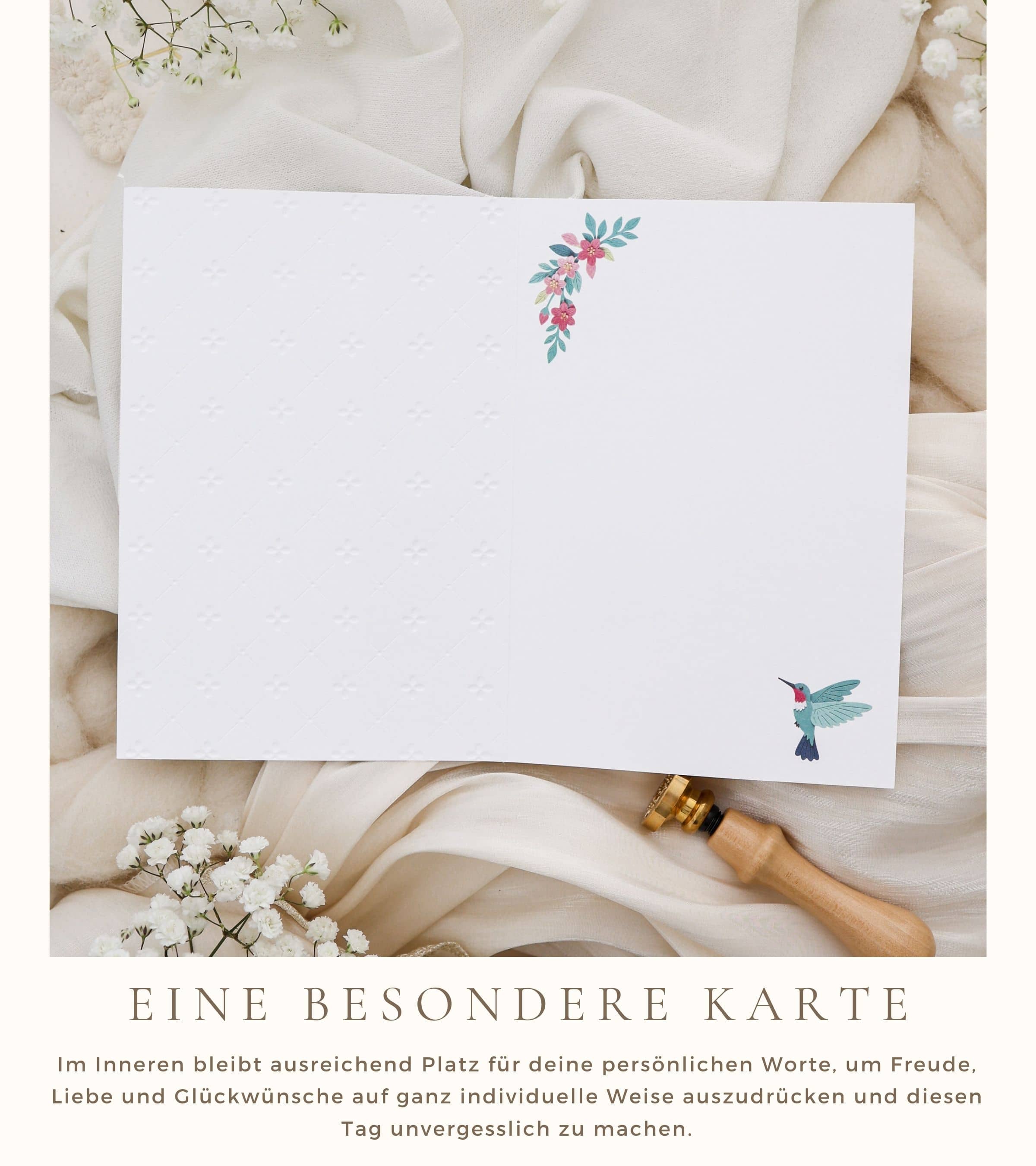 3D Geburtstagskarte SIGNATURE Kolibri