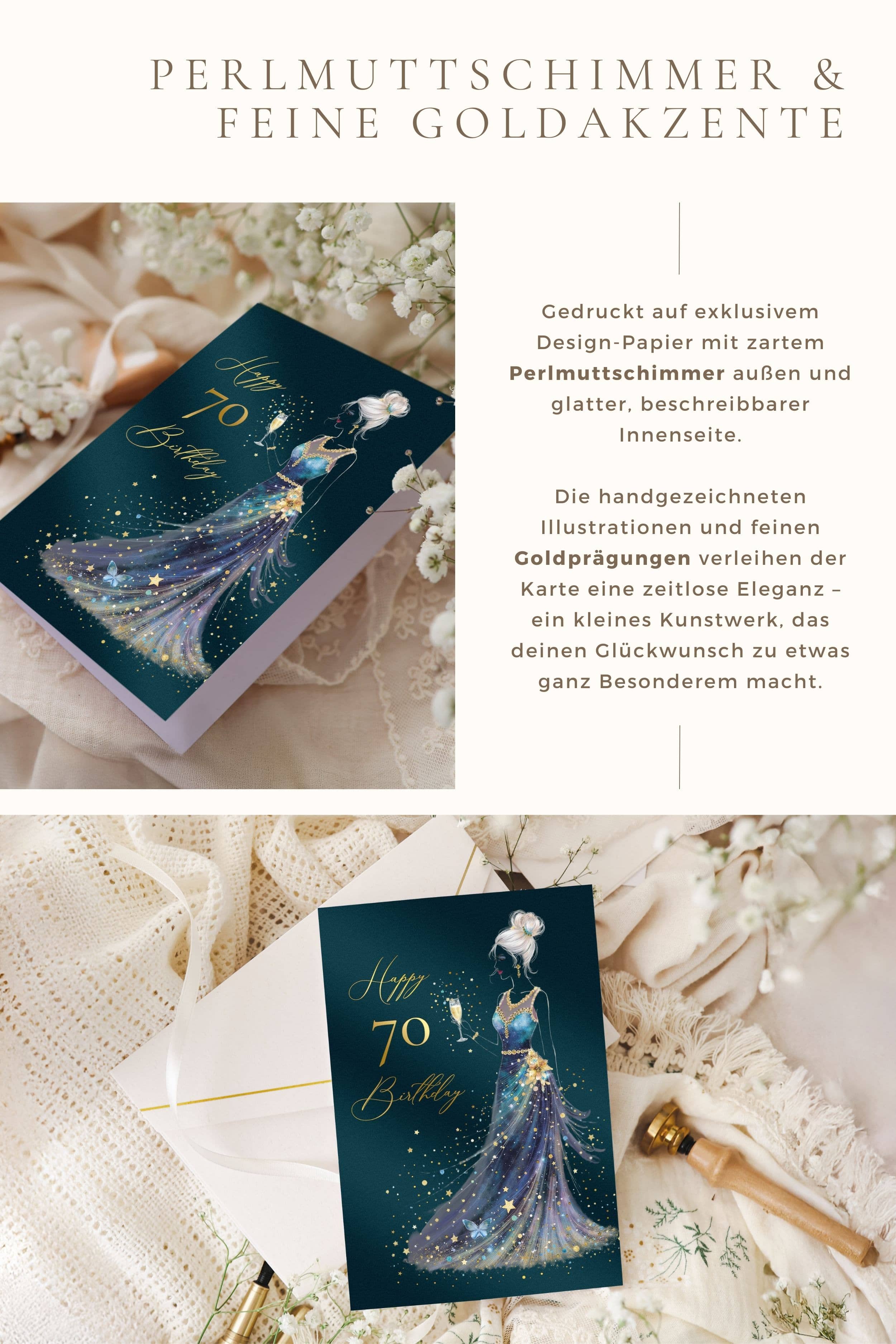 Geburtstagskarte STARDUST Lady 70