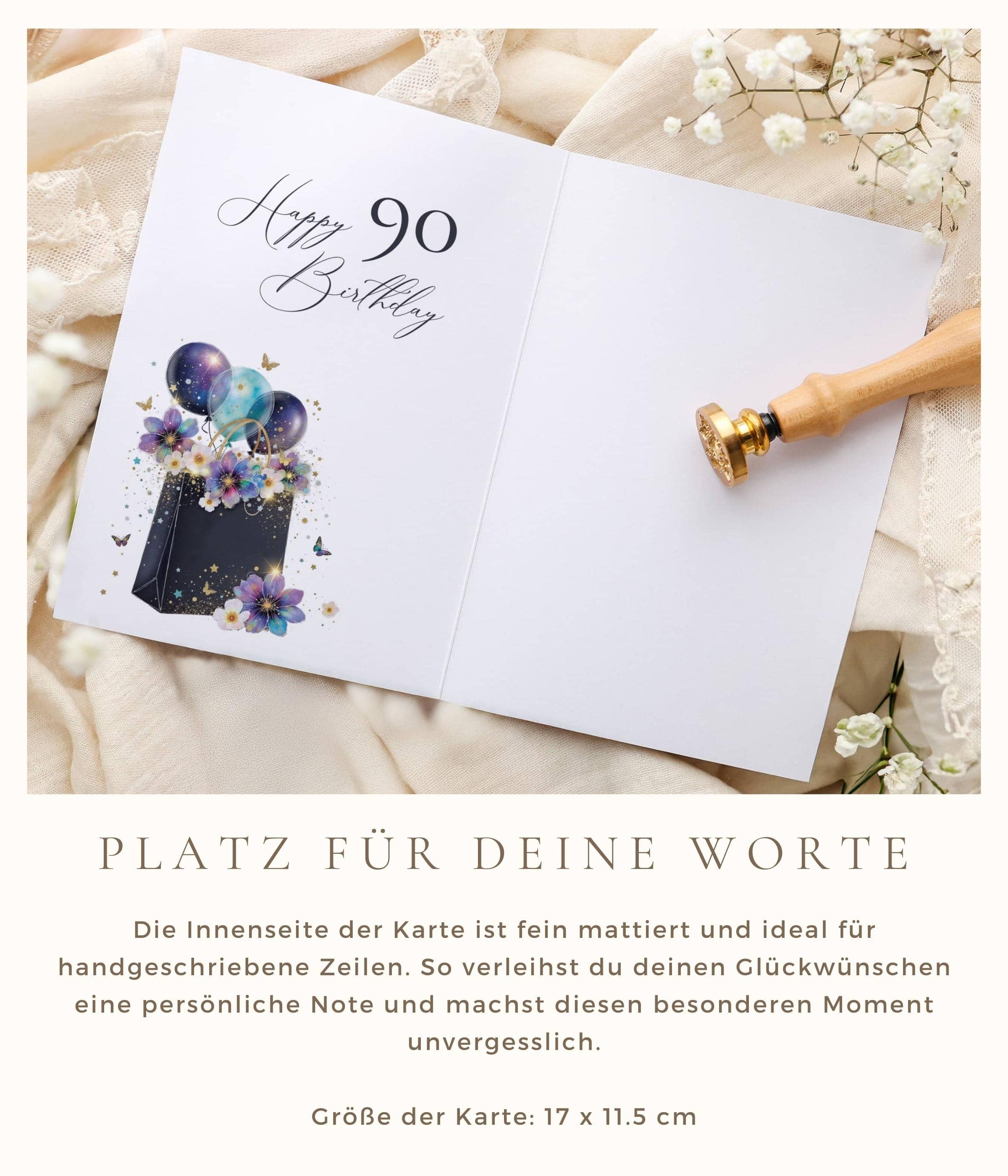 Geburtstagskarte STARDUST Lady 90