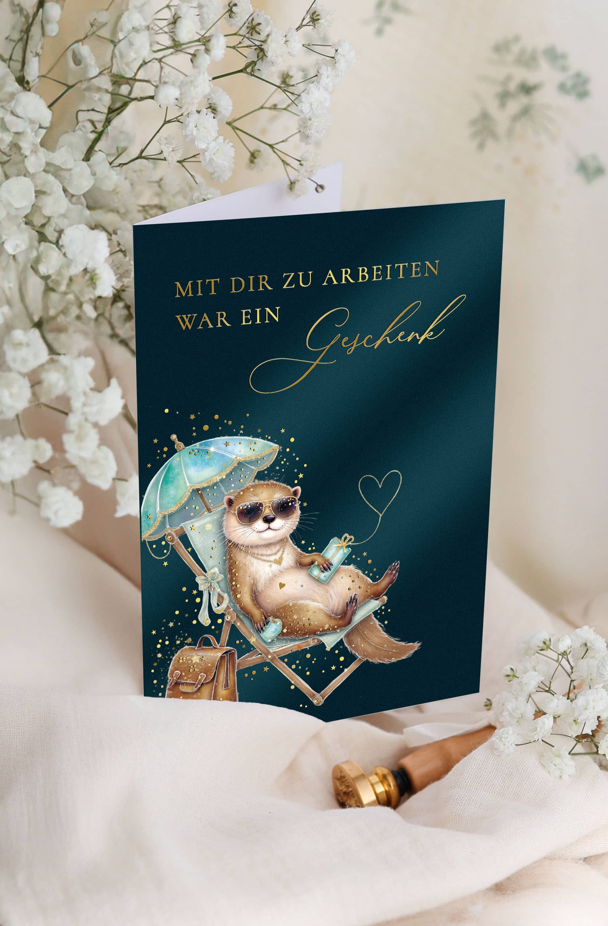 Abschiedskarte Kollegen STARDUST Otter