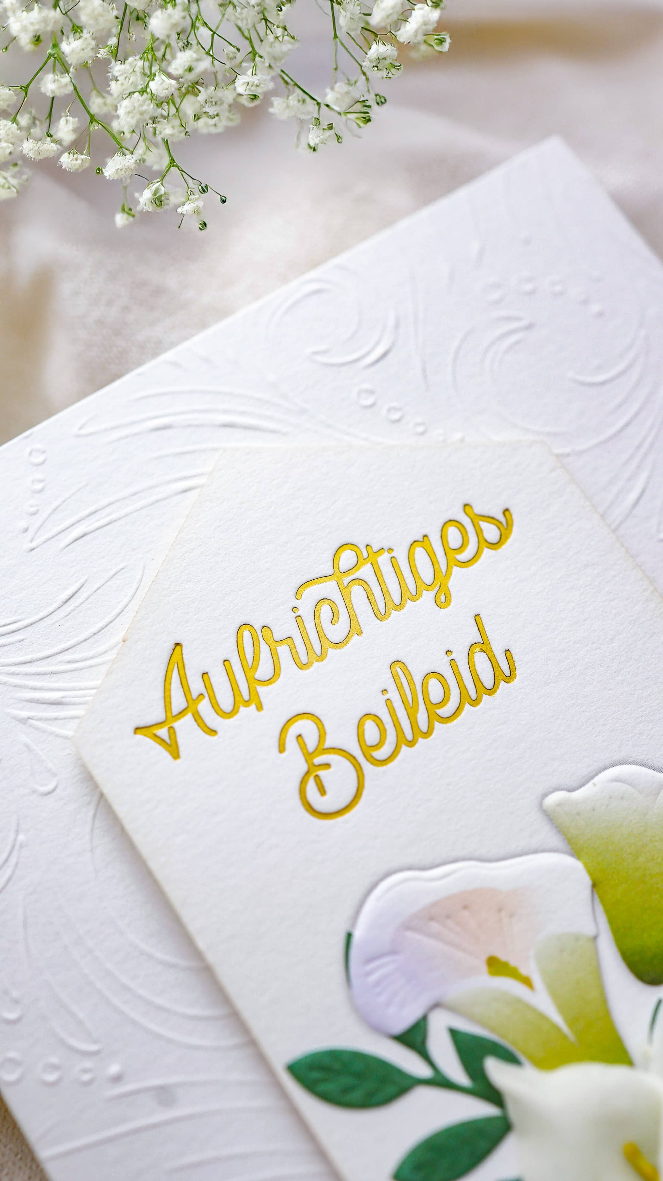3D Trauerkarte SIGNATURE Beileid Lilie