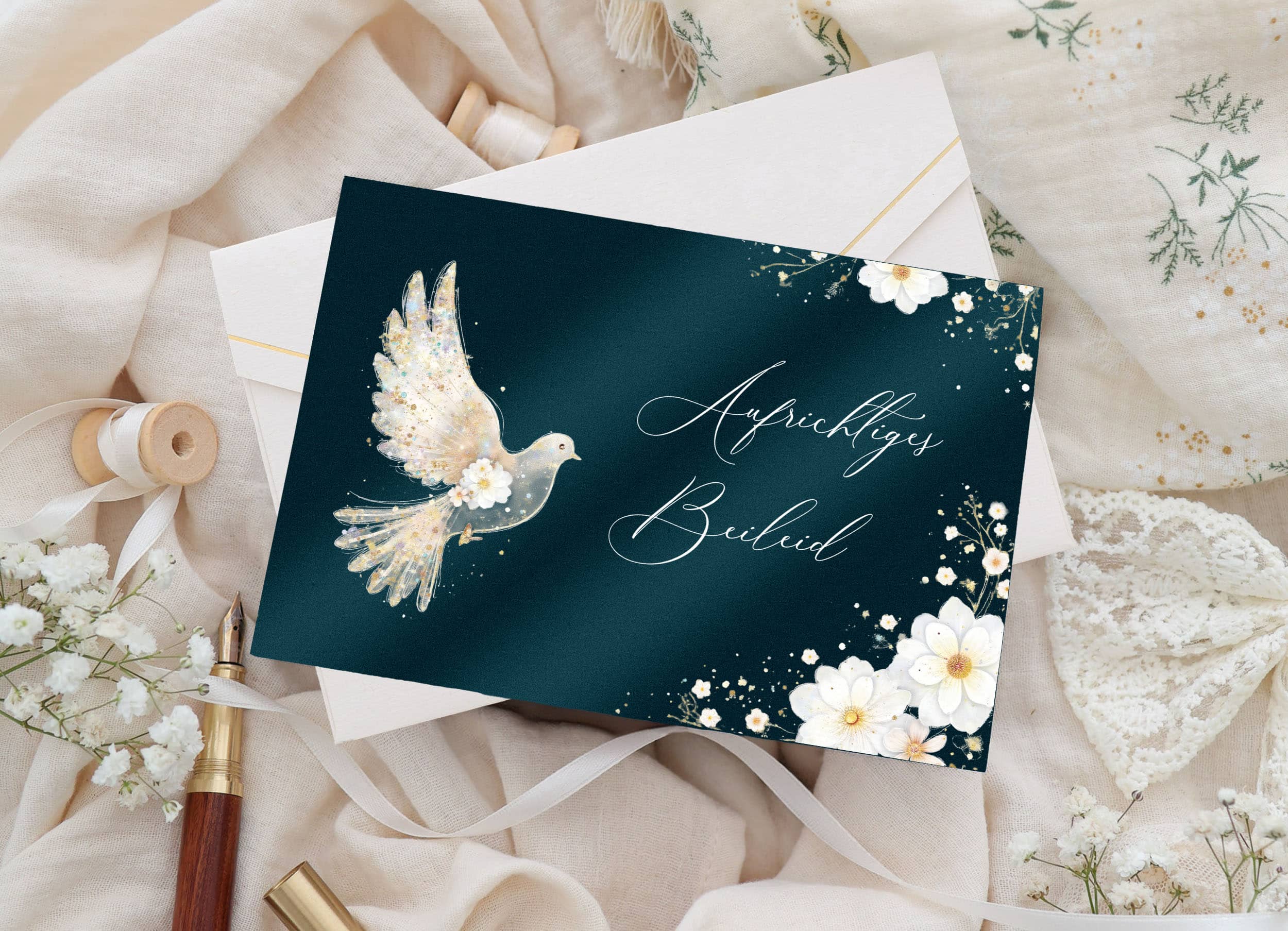 Trauerkarte STARDUST Taube