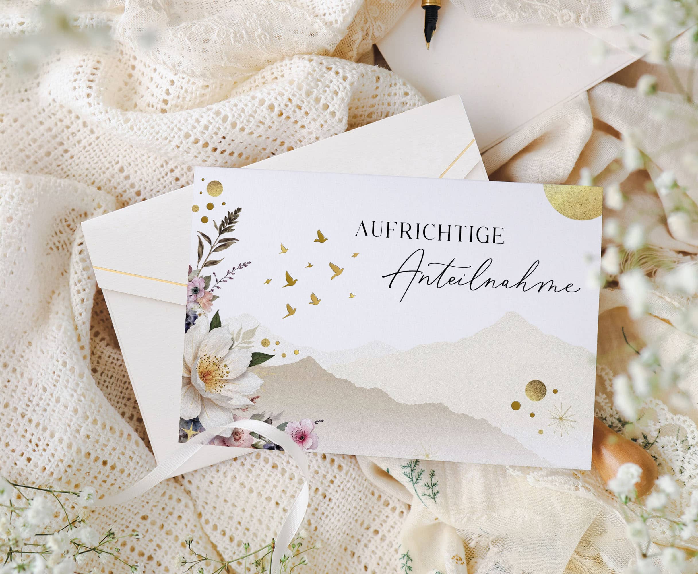 Trauerkarte Elegant mit Kuvert und Siegel JoliCoon