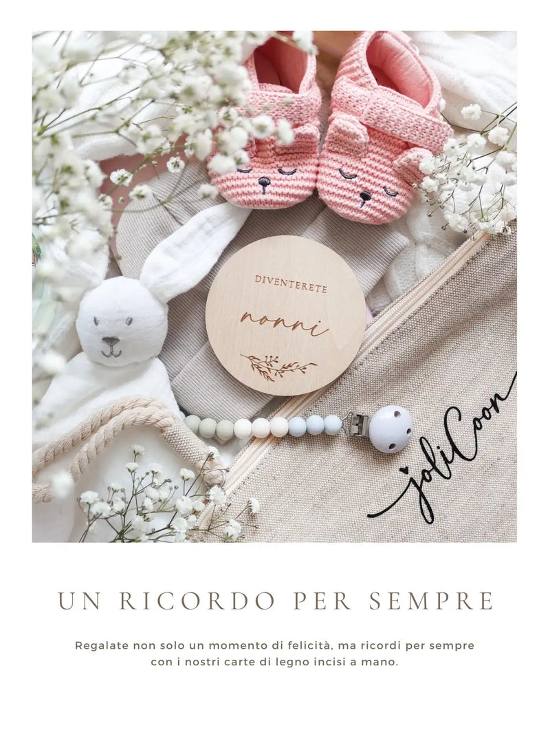 Annunciare la gravidanza - Biglietti in legno