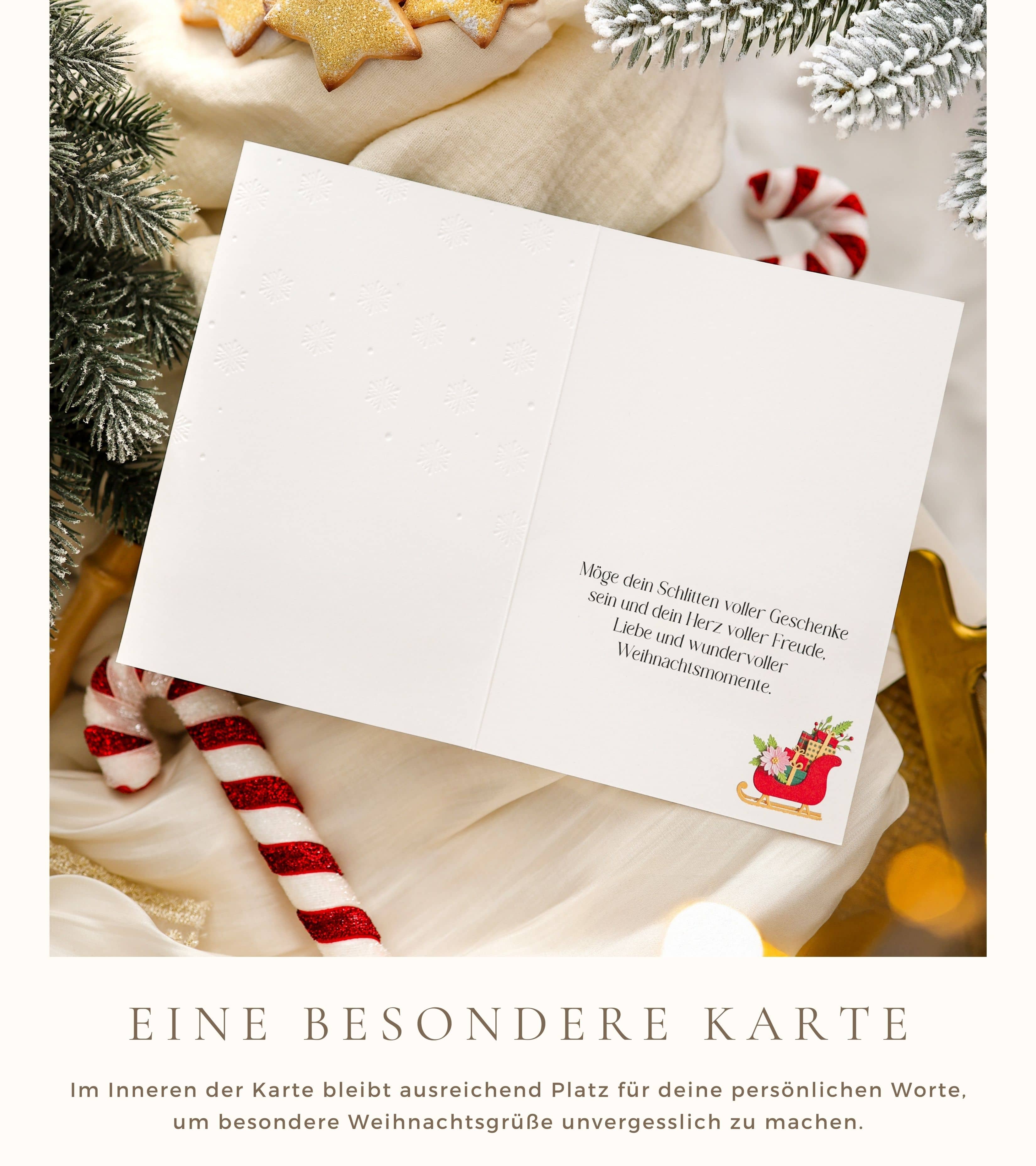3D Weihnachtskarte SIGNATURE Schlitten