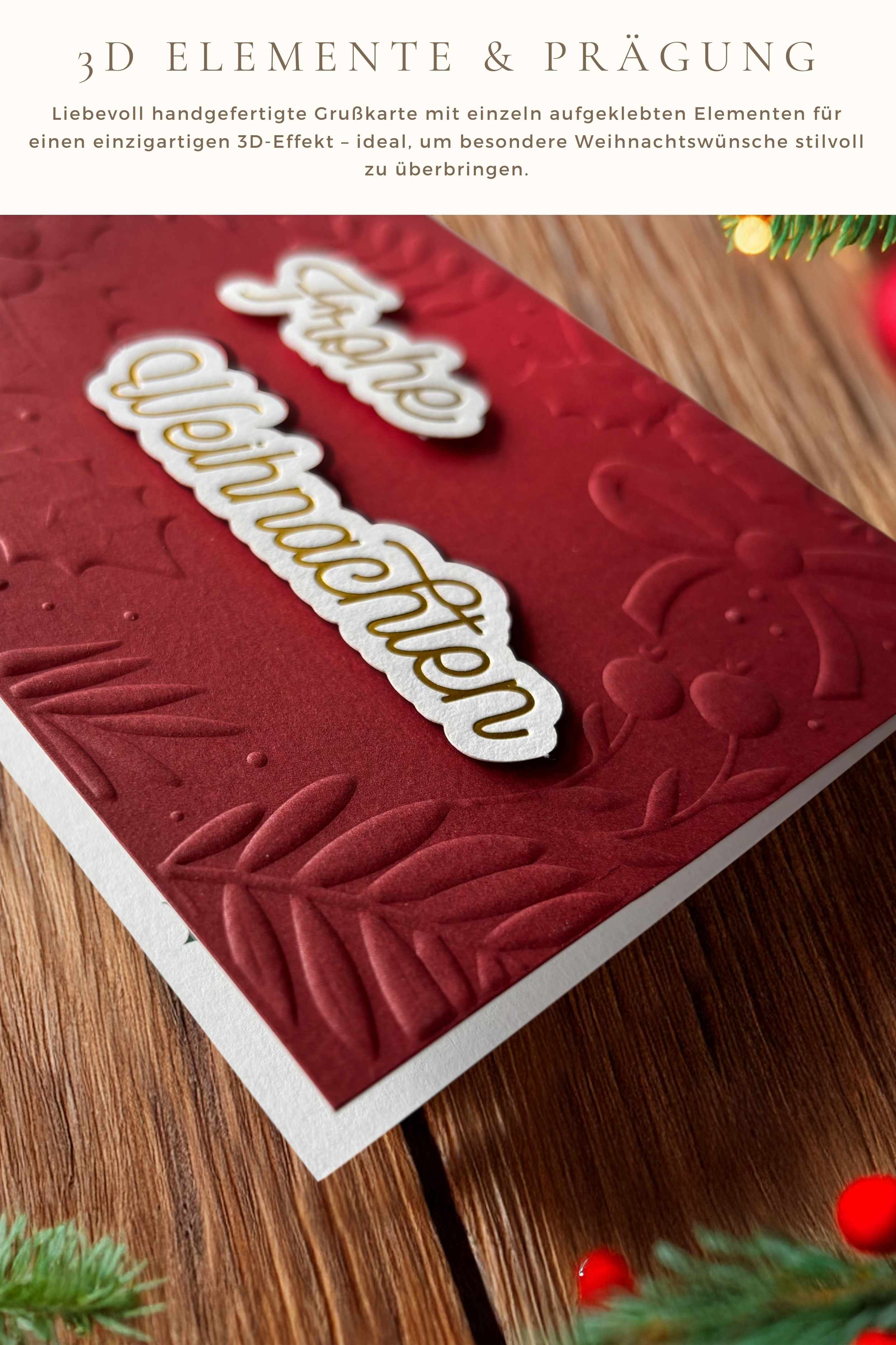 3D Weihnachtskarte SIGNATURE Mistelzweig