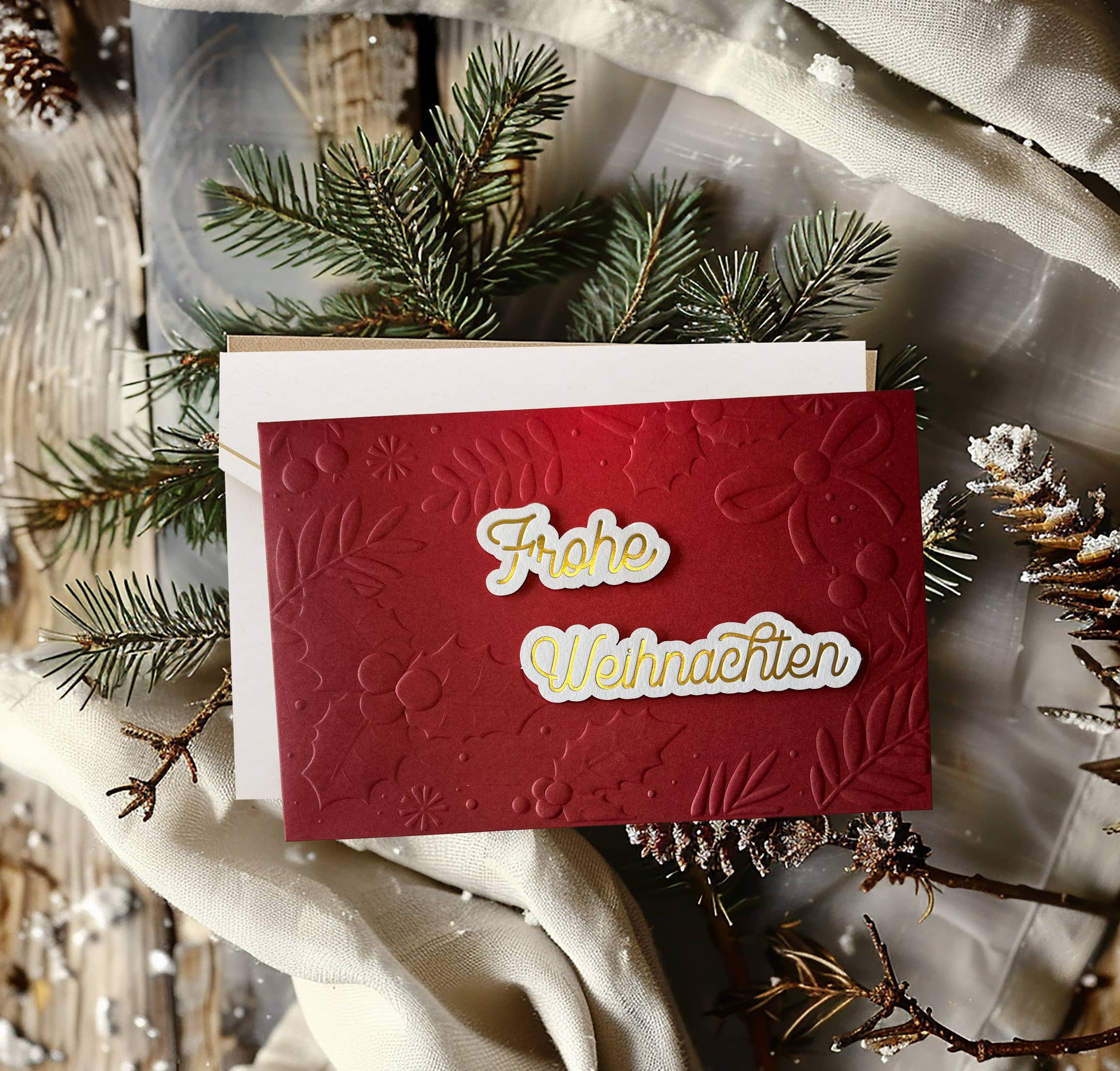 3D Weihnachtskarte SIGNATURE Mistelzweig