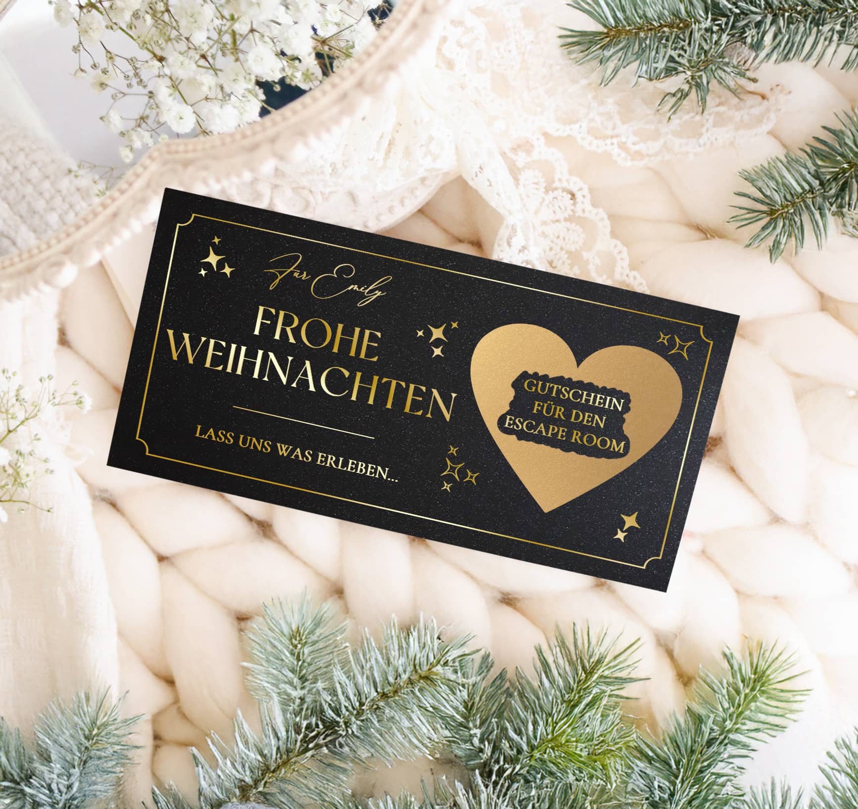 Personalisierte Weihnachtskarte Gutschein selber machen Jolicoon