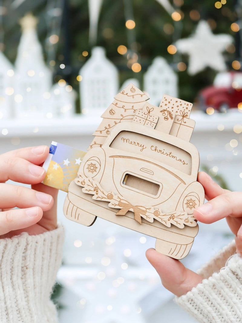 Geldgeschenk weihnachten aus Holz Merry Christmas Geld schenken von JoliCoon