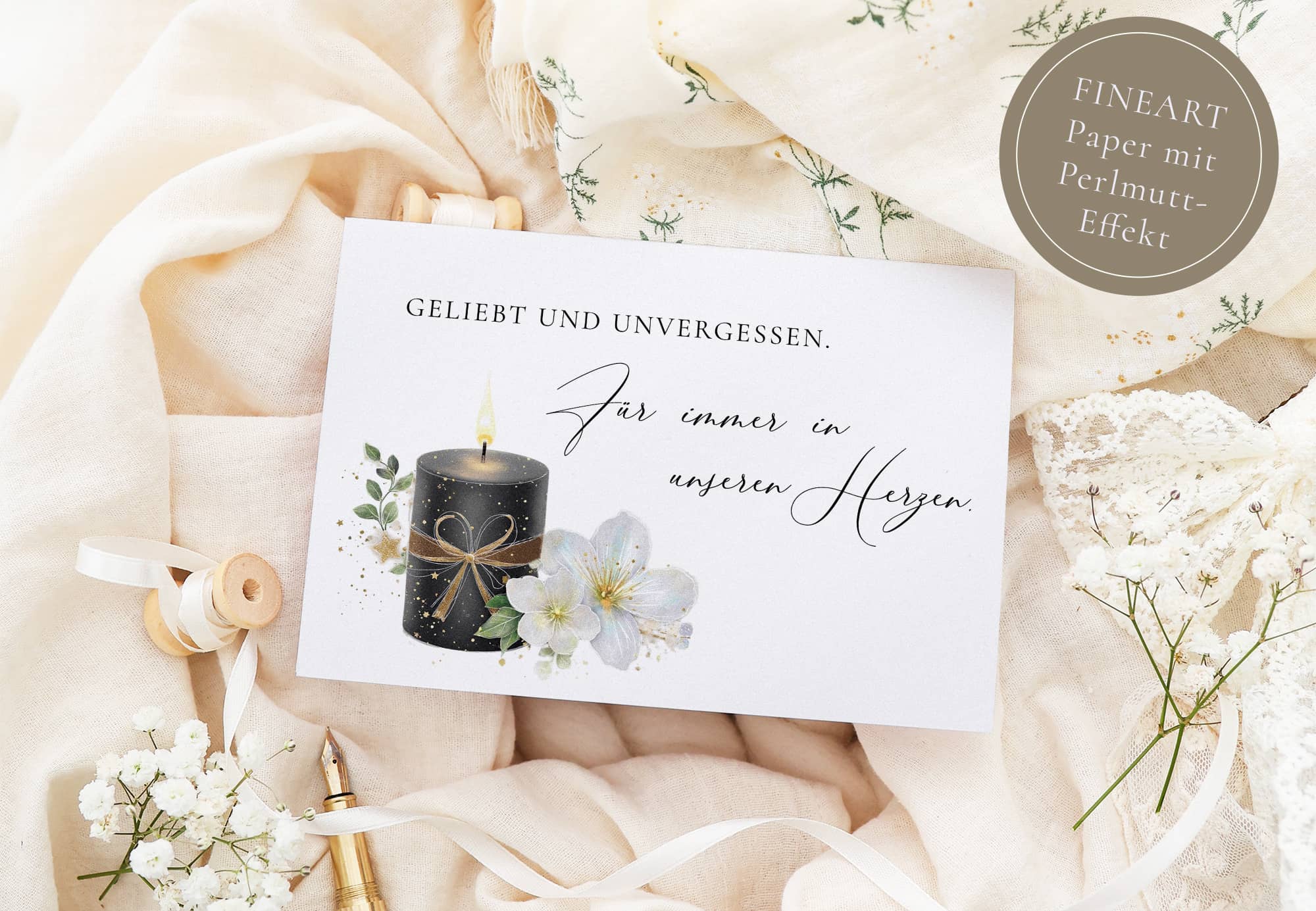 Trauerkarte STARDUST Kerze