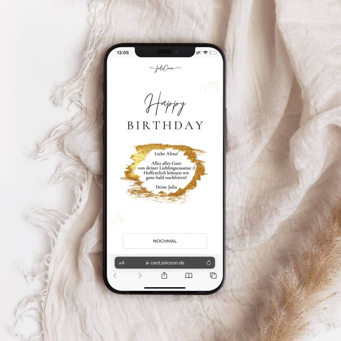 Happy Birthday digitale Geburtstagskarte personalisierbar JoliCoon