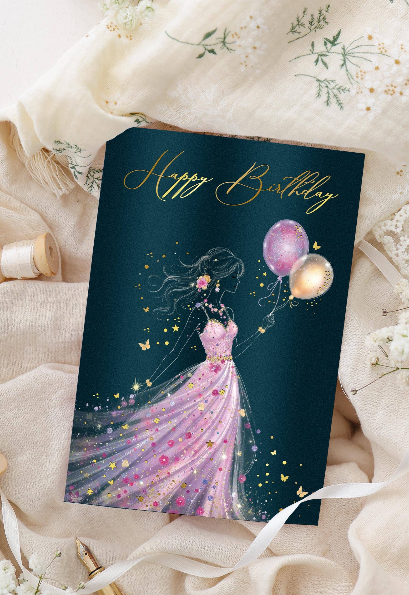 Geburtstagskarte STARDUST Lady