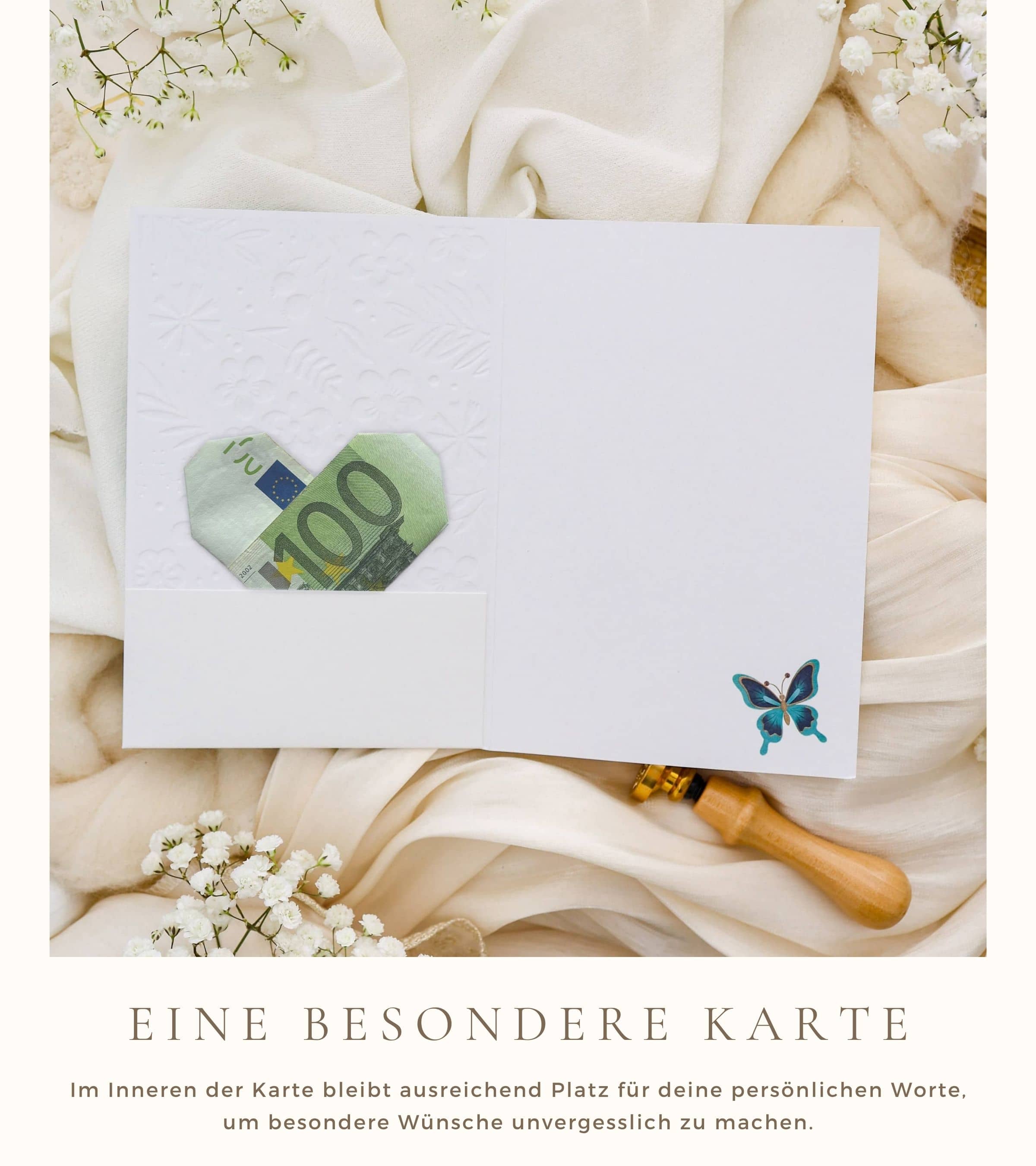 3D Geburtstagskarte SIGNATURE Blue Butterfly