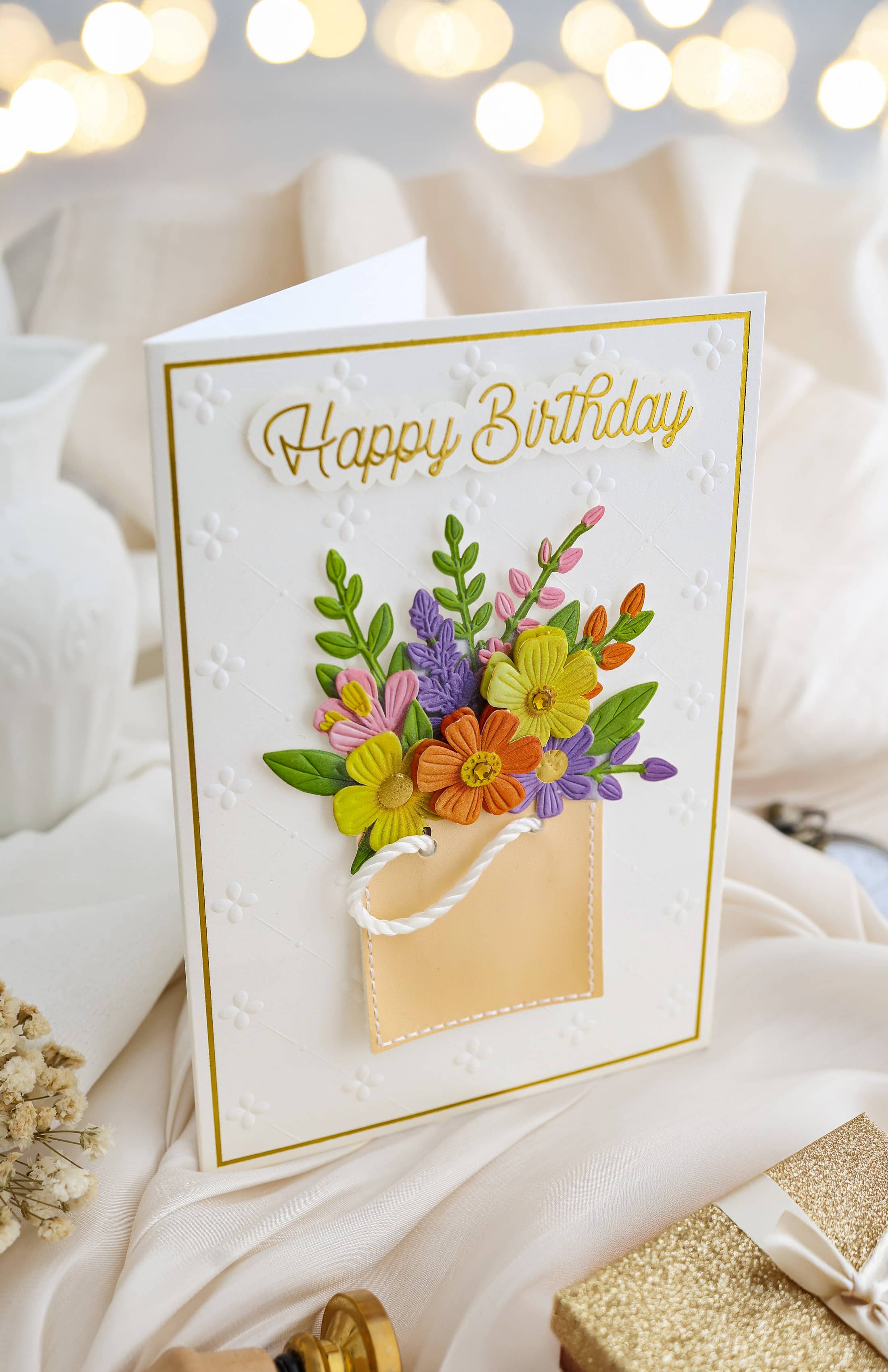 3D Geburtstagskarte SIGNATURE Happy Birthday Flowers