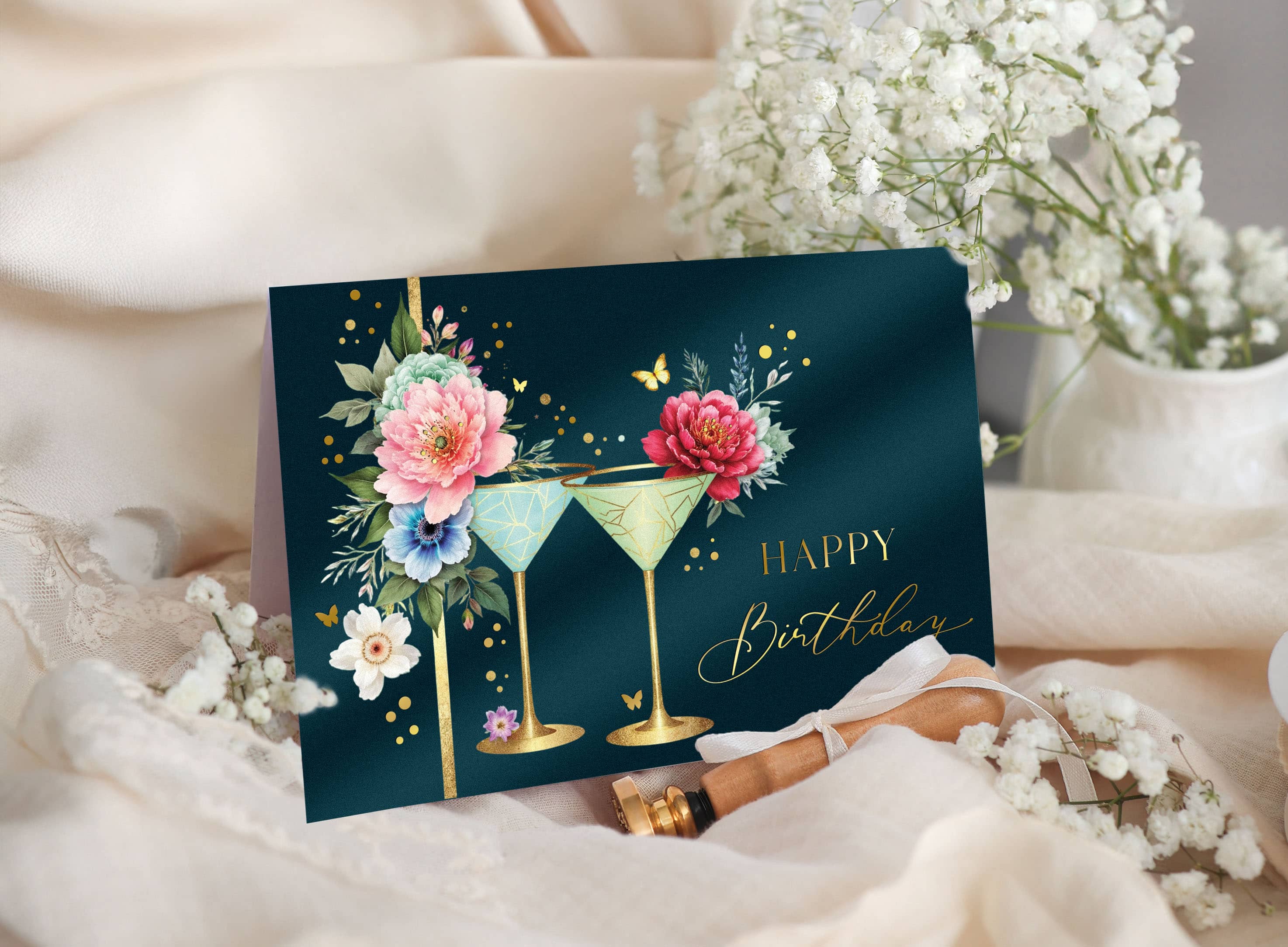 Geburtstagskarte ELEGANT Martini