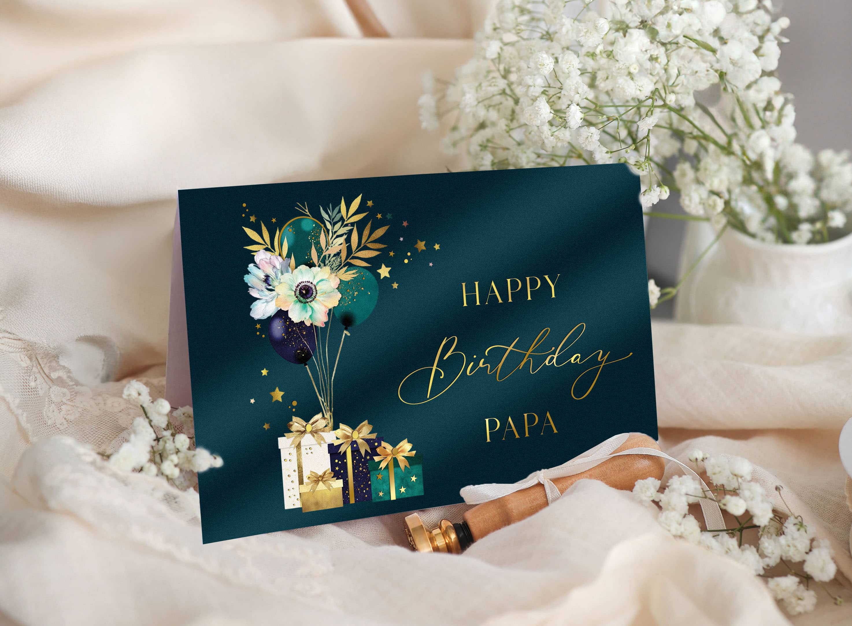 Geburtstagskarte ELEGANT Ballons für Papa