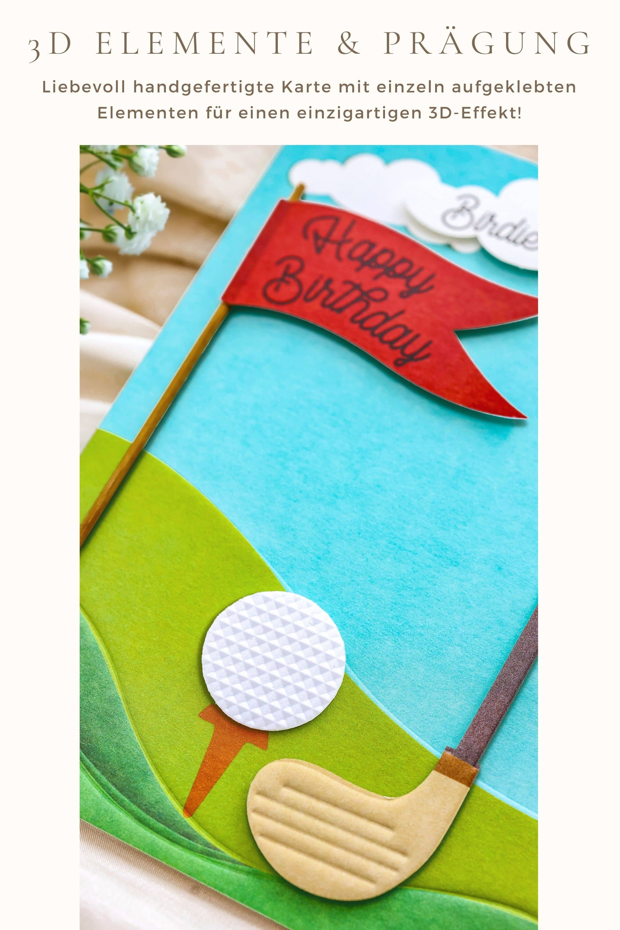 3D Golf Geburtstagskarte SIGNATURE