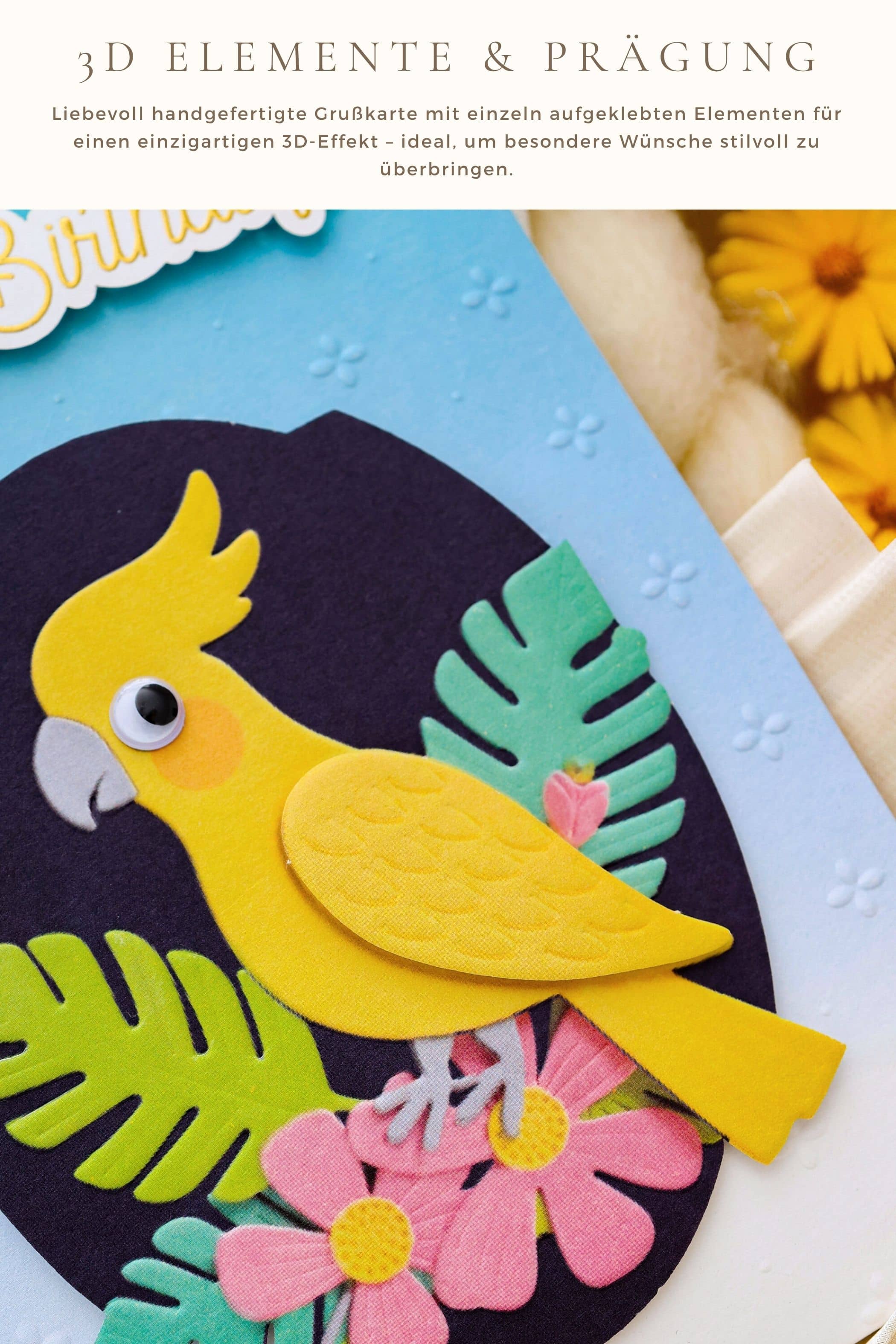 3D Geburtstagskarte SIGNATURE Paradiesvogel