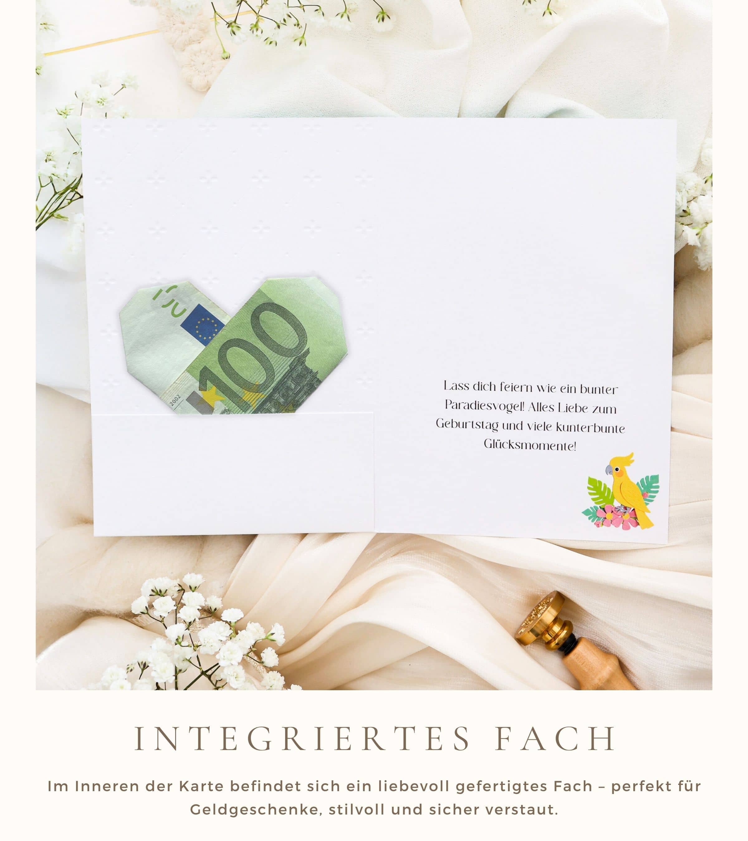 3D Geburtstagskarte SIGNATURE Paradiesvogel