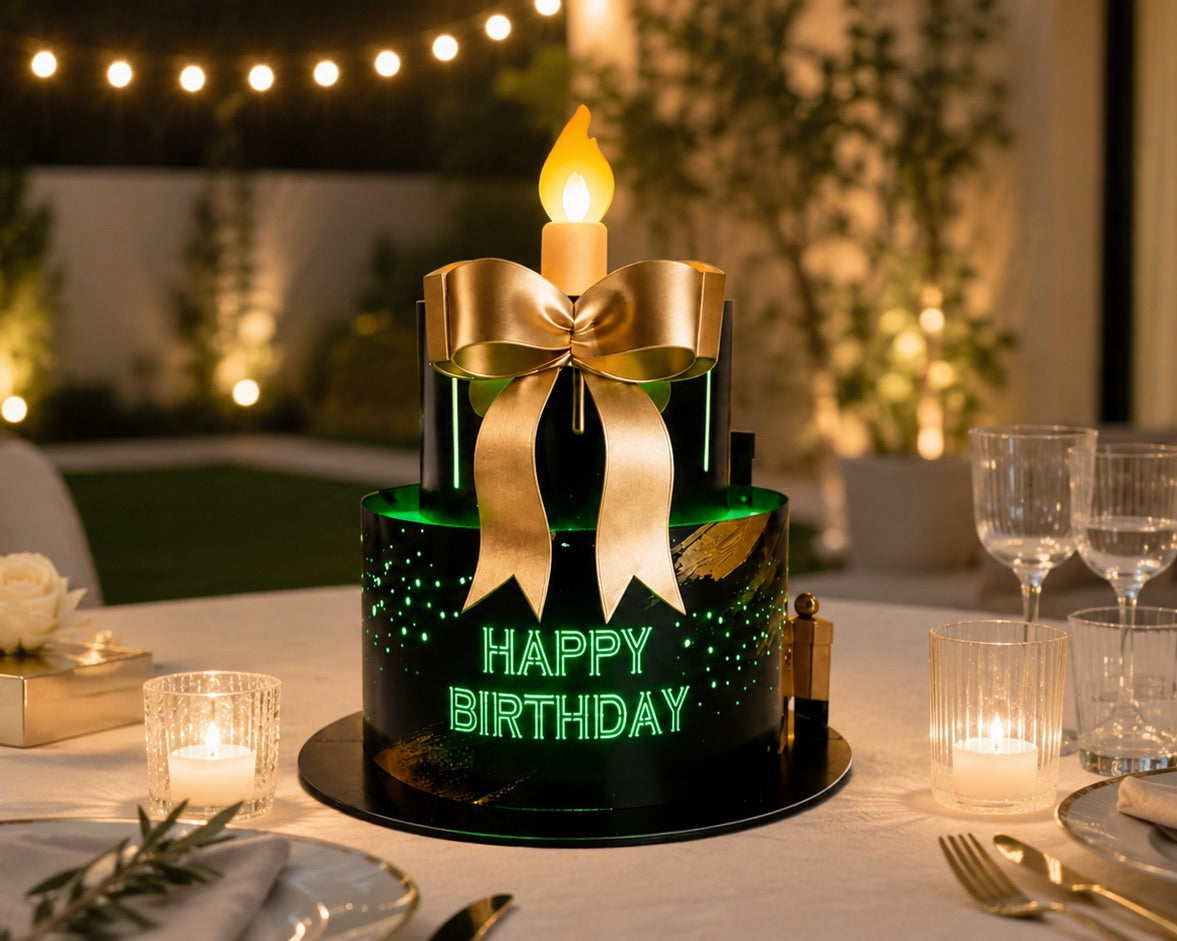 Pop up Geburtstagskarte Mann Torte 3D Geschenk mit Musik und Licht JoliCoon