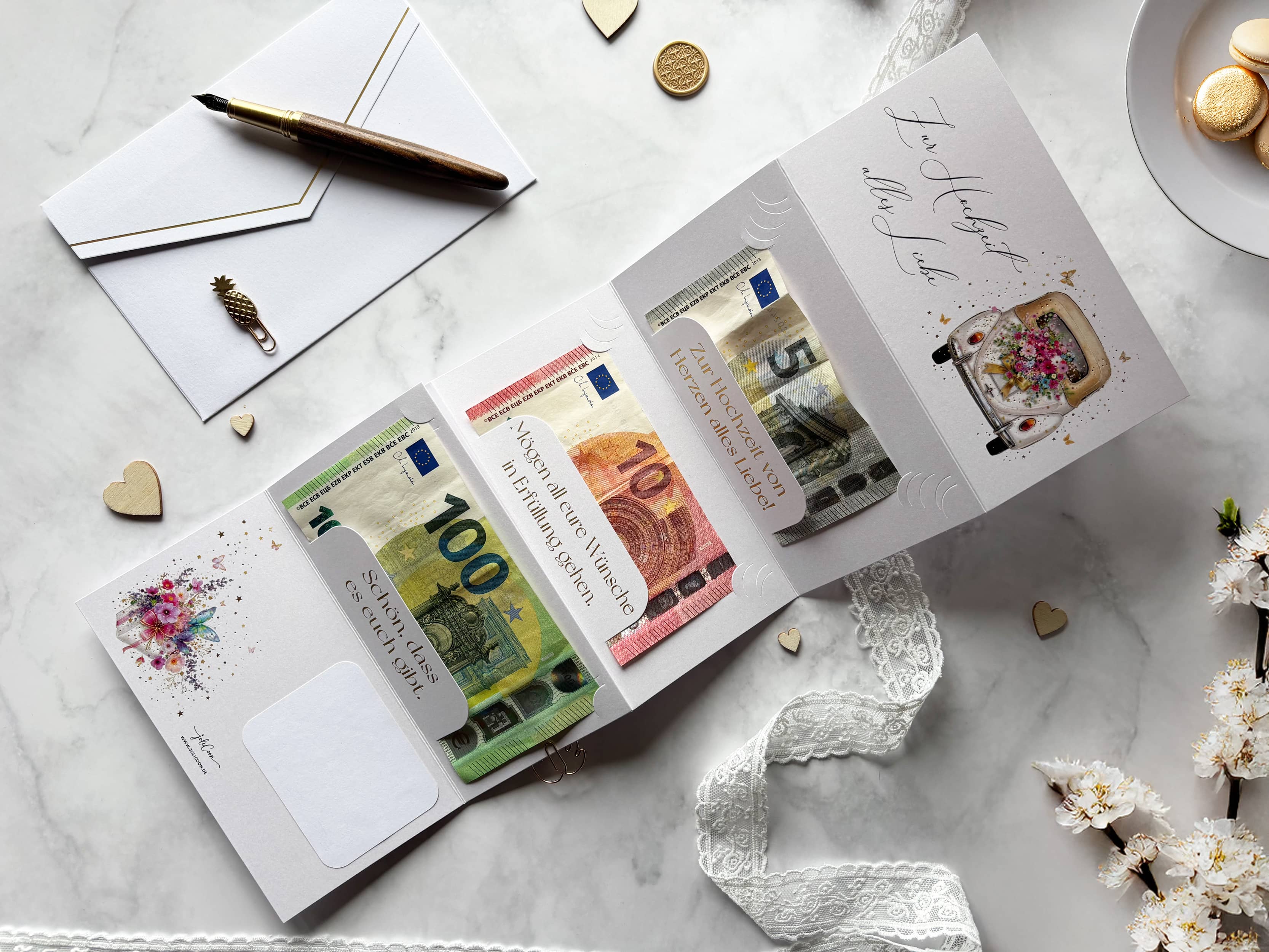 Hochzeitskarte Geldgeschenk JoliCoon 
