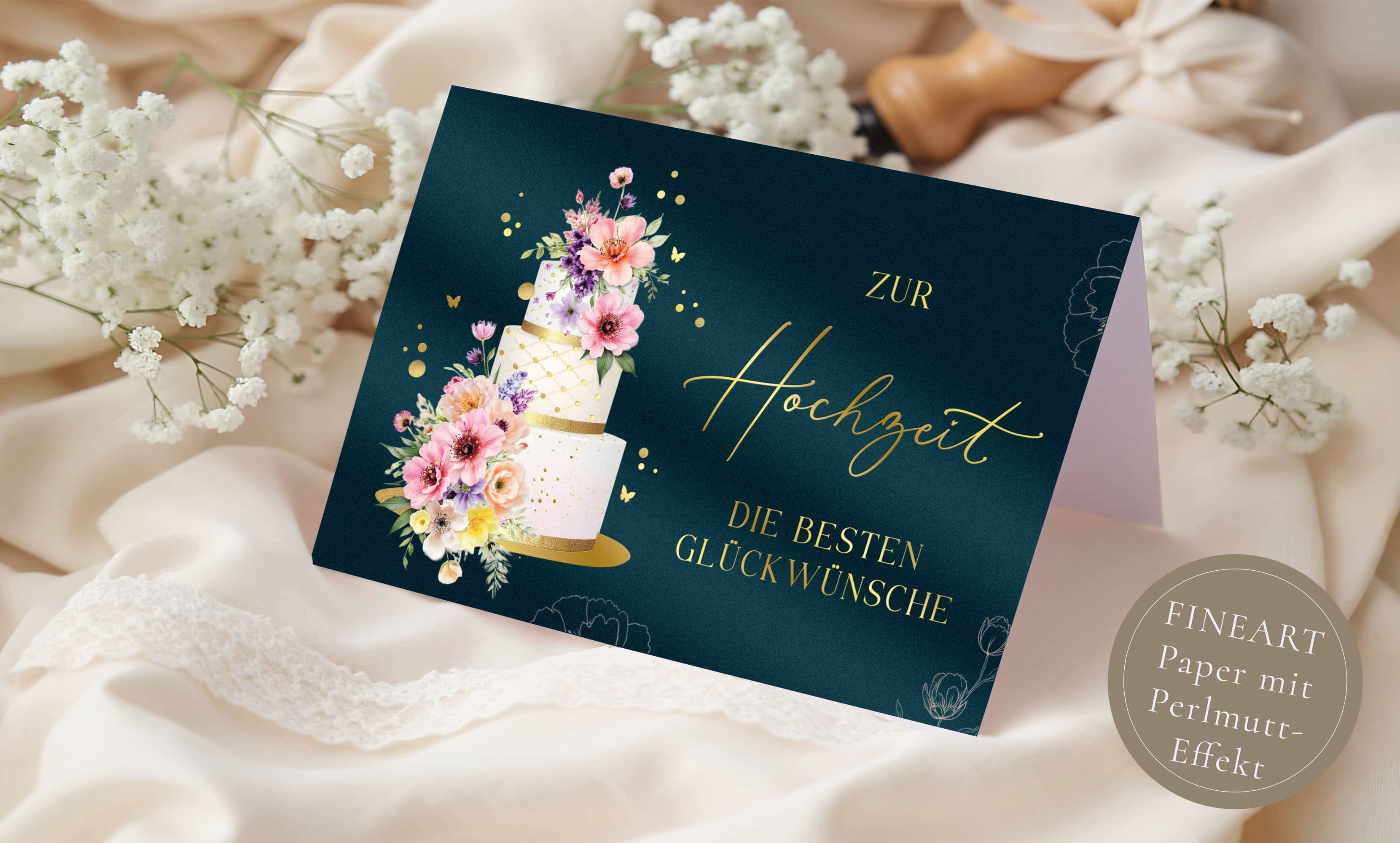 Hochzeitskarte ELEGANT Torte