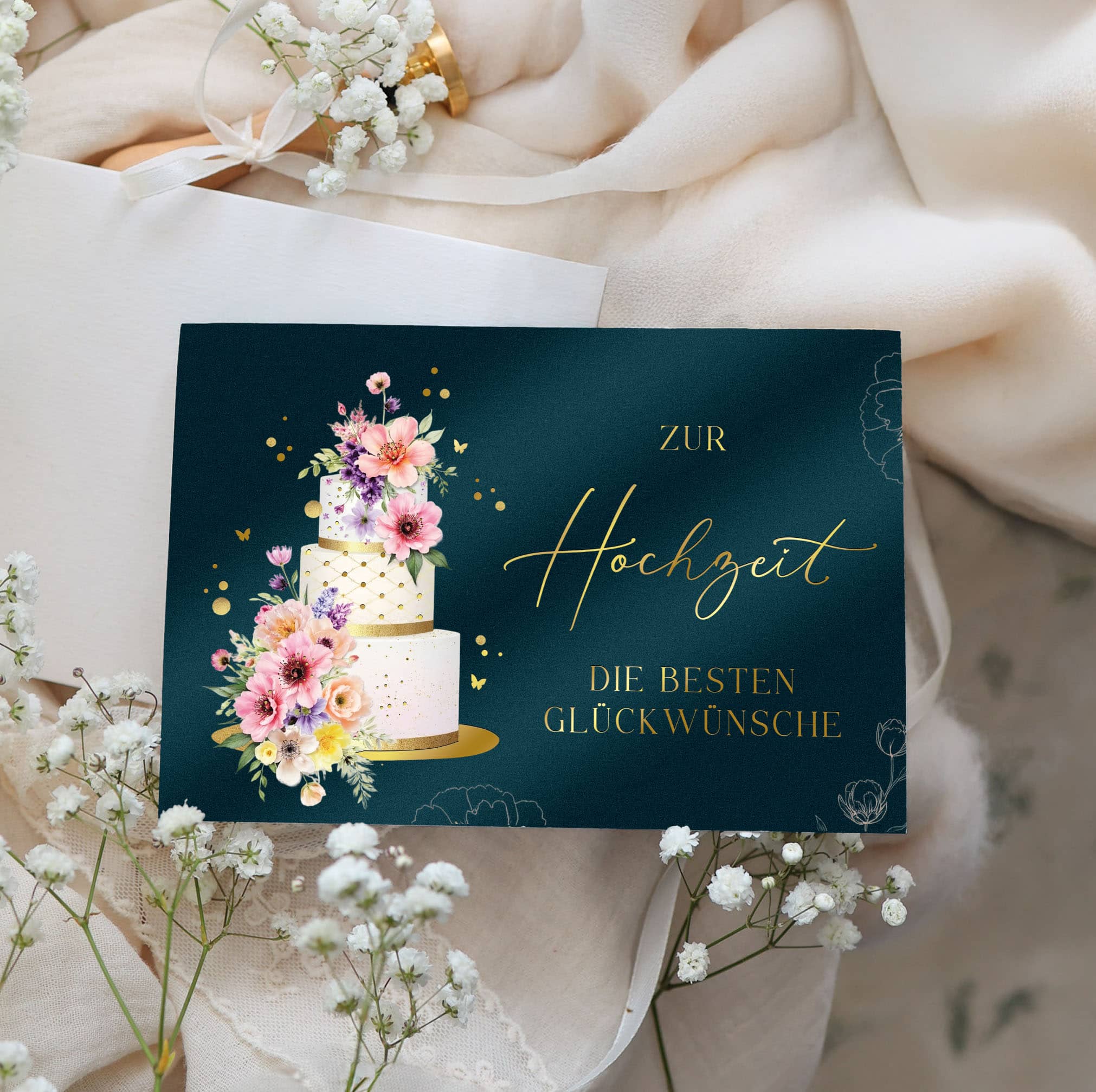 Hochzeitskarte ELEGANT Torte