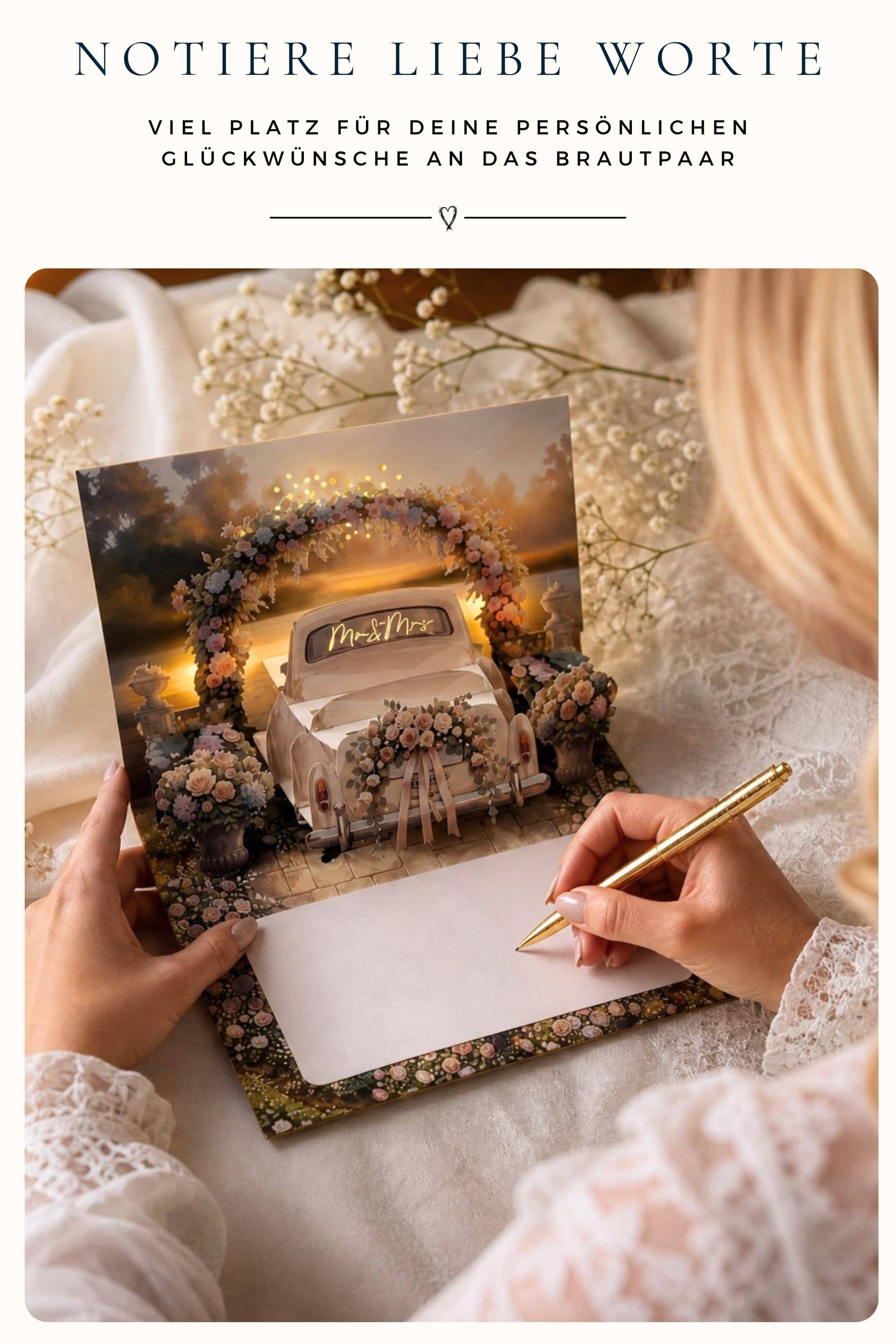 Pop up Hochzeitskarte Auto
