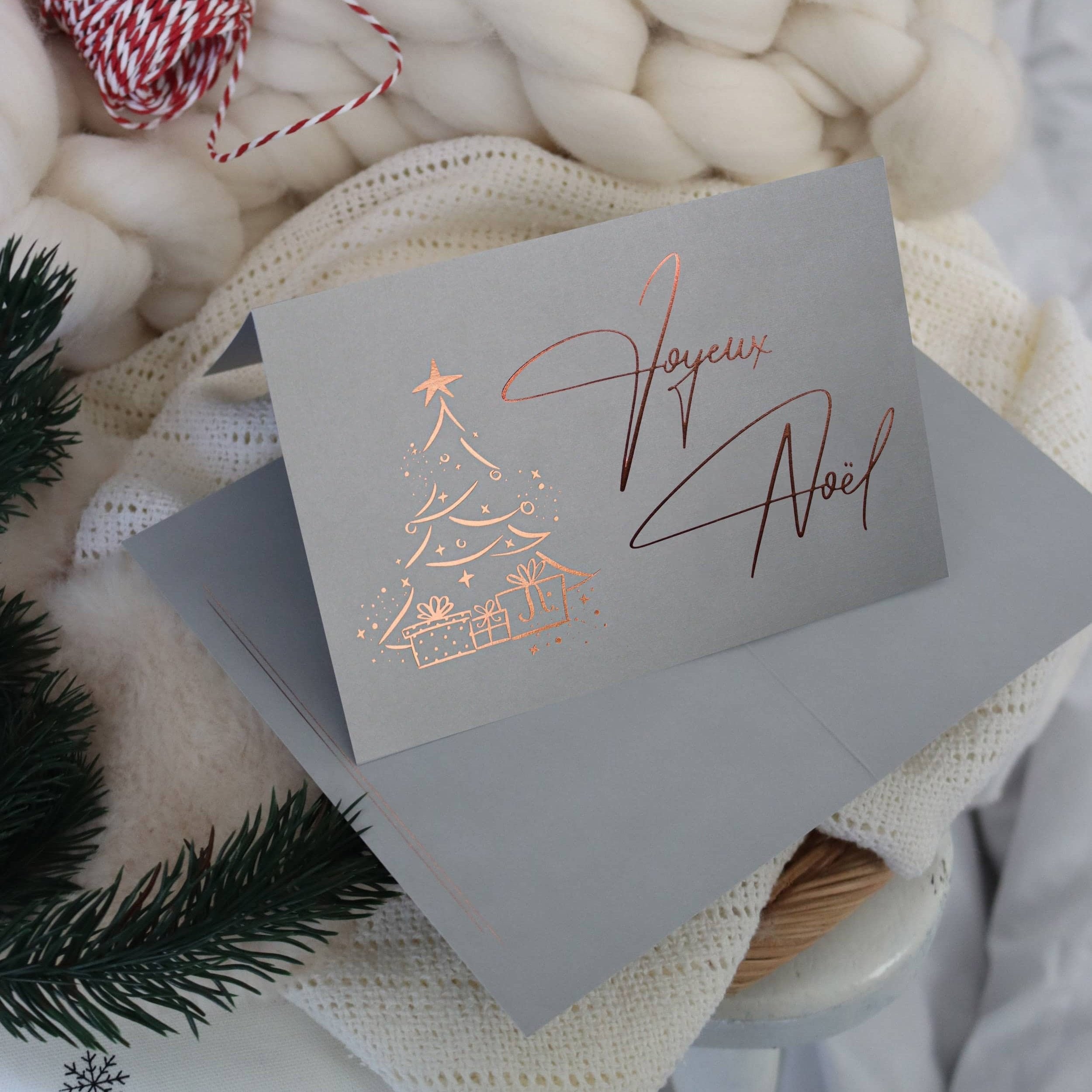 Joyeux Noel carte pliable avec enveloppe et autocollant de sceau JoliCoon