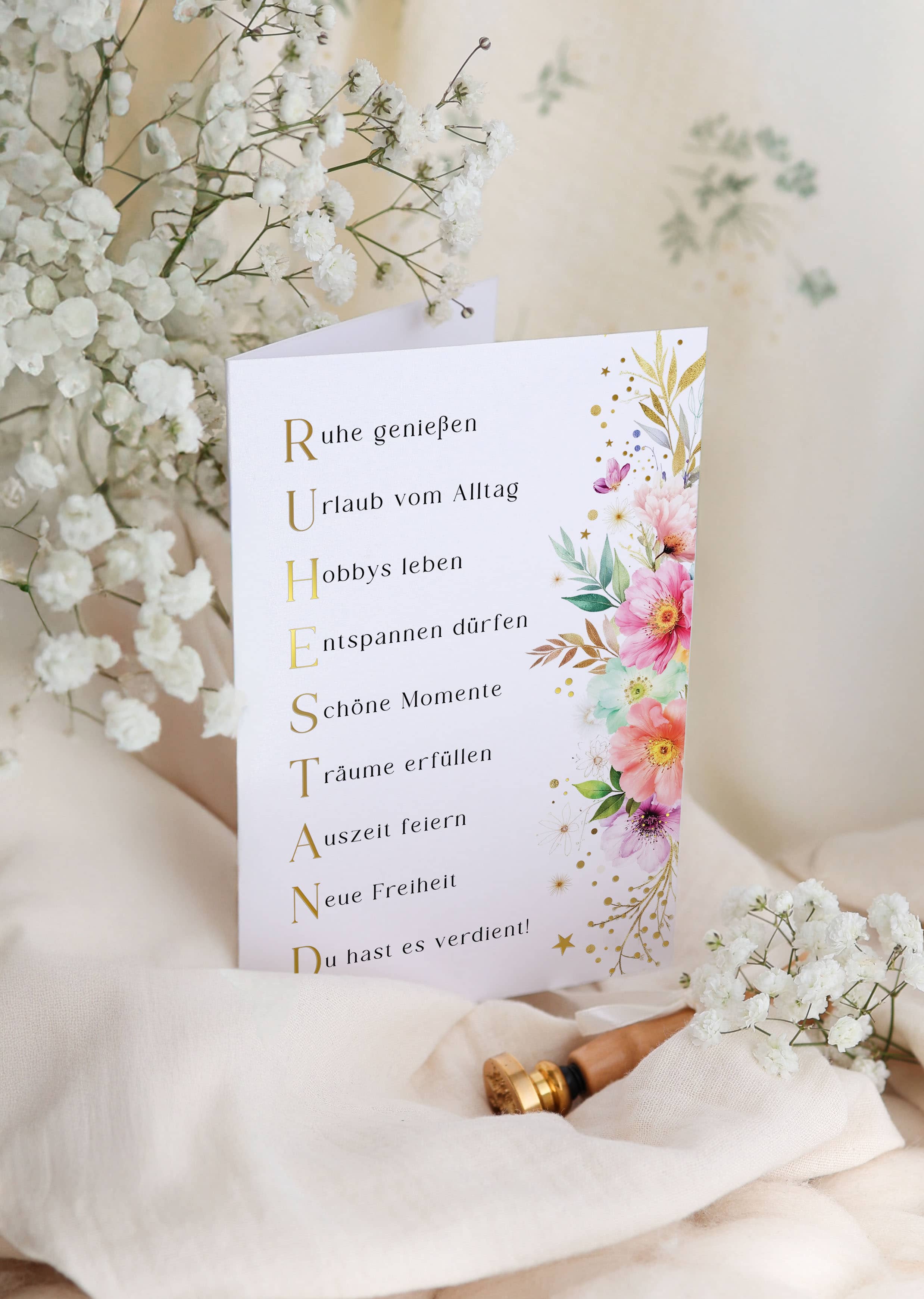 Karte Ruhestand Elegant mit Kuvert und Siegel JoliCoon   